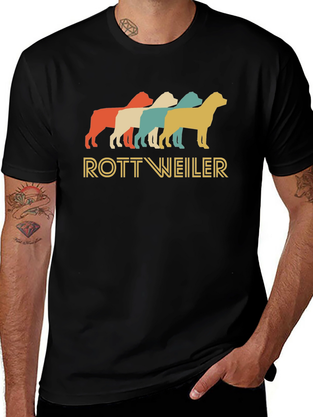 Retro Rottweiler Dog Breed Graphic T-Shirt