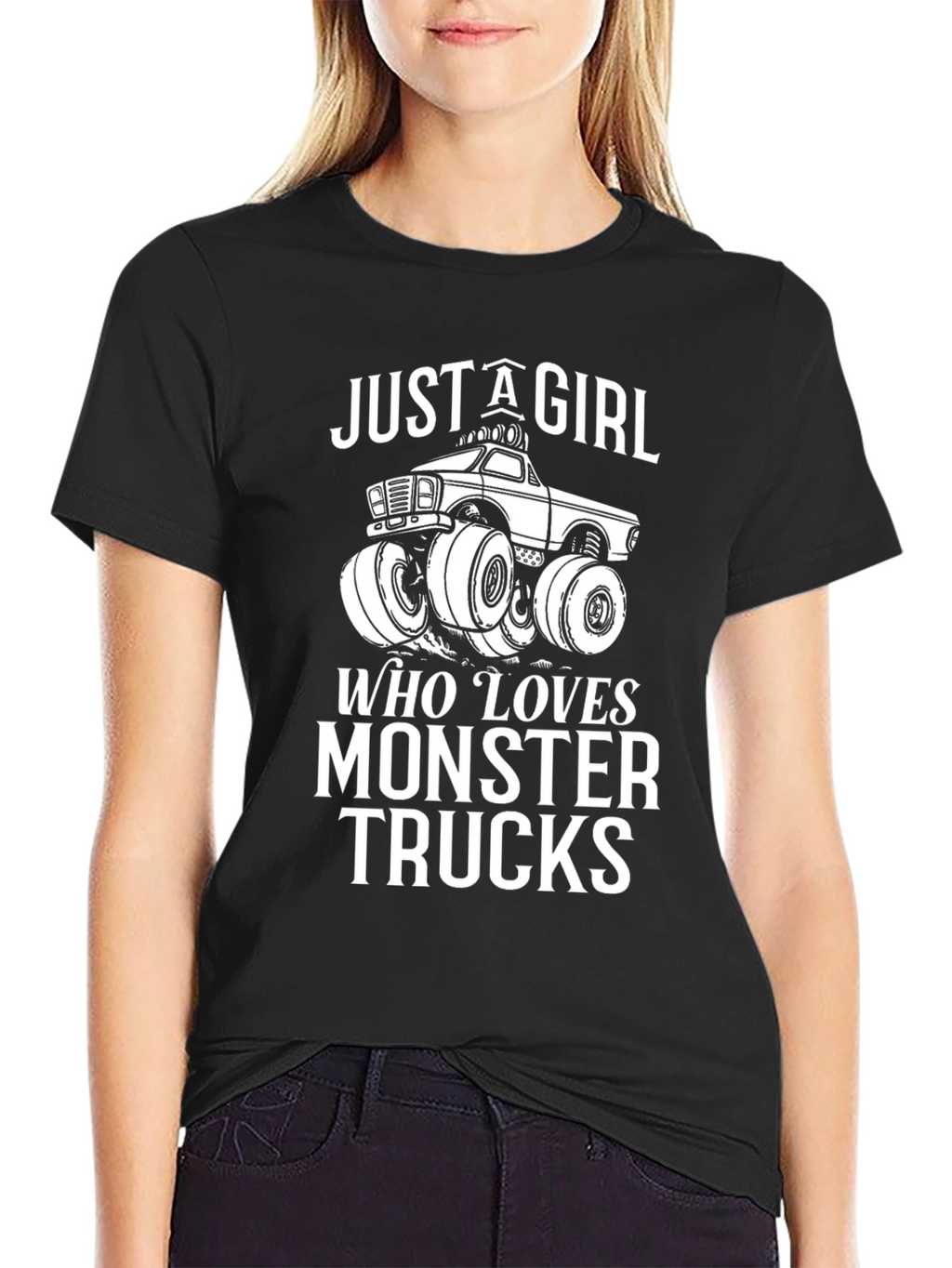 Just A Girl Who Loves Monster Trucks Graphic T-Shirt