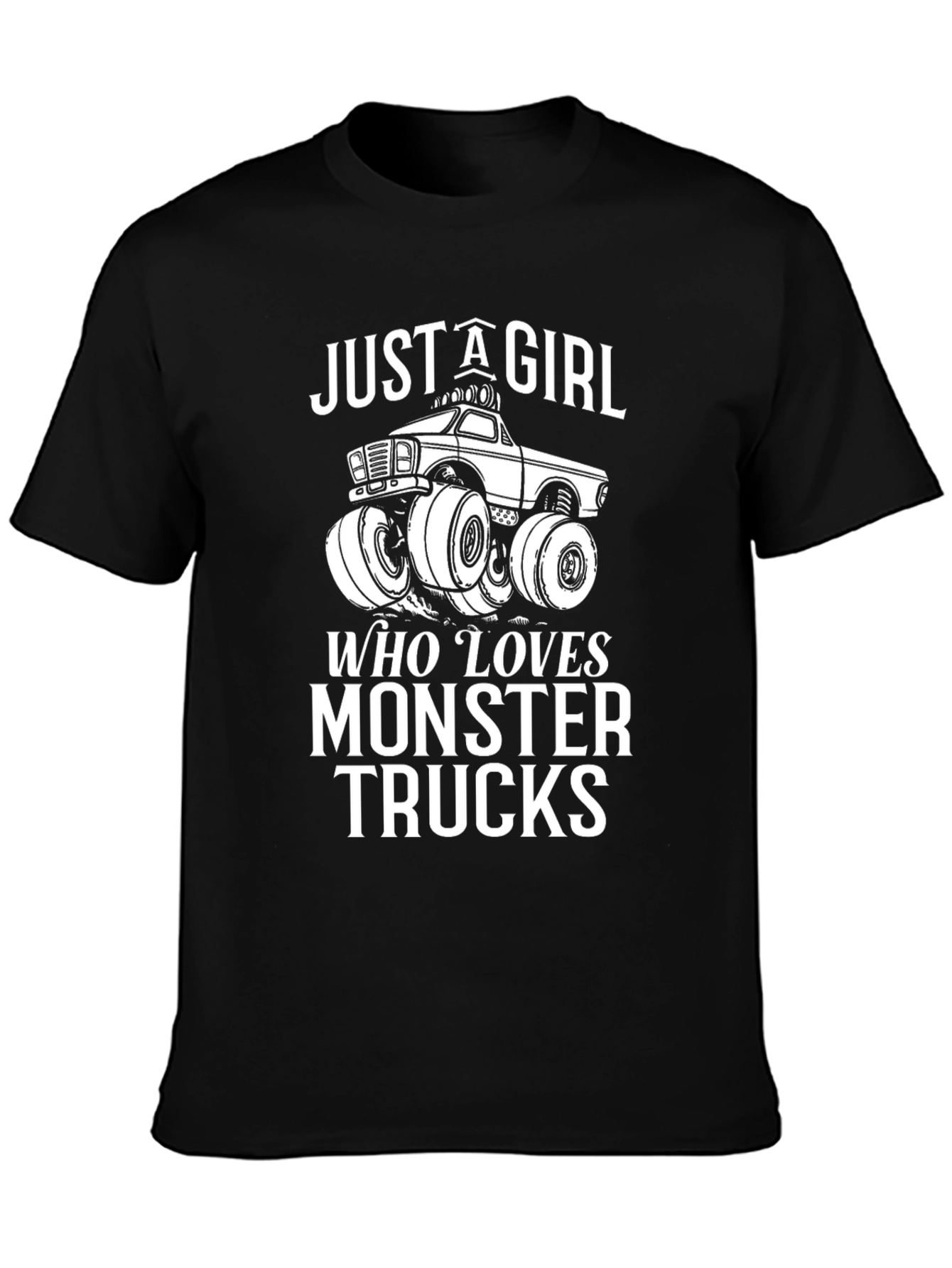 Just A Girl Who Loves Monster Trucks Graphic T-Shirt