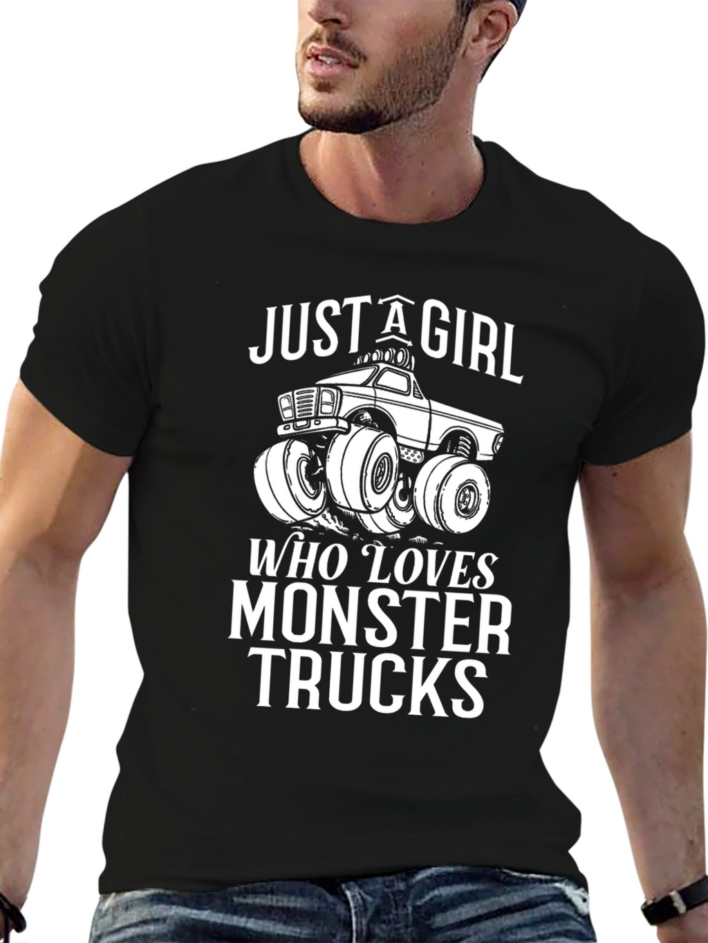 Just A Girl Who Loves Monster Trucks Graphic T-Shirt