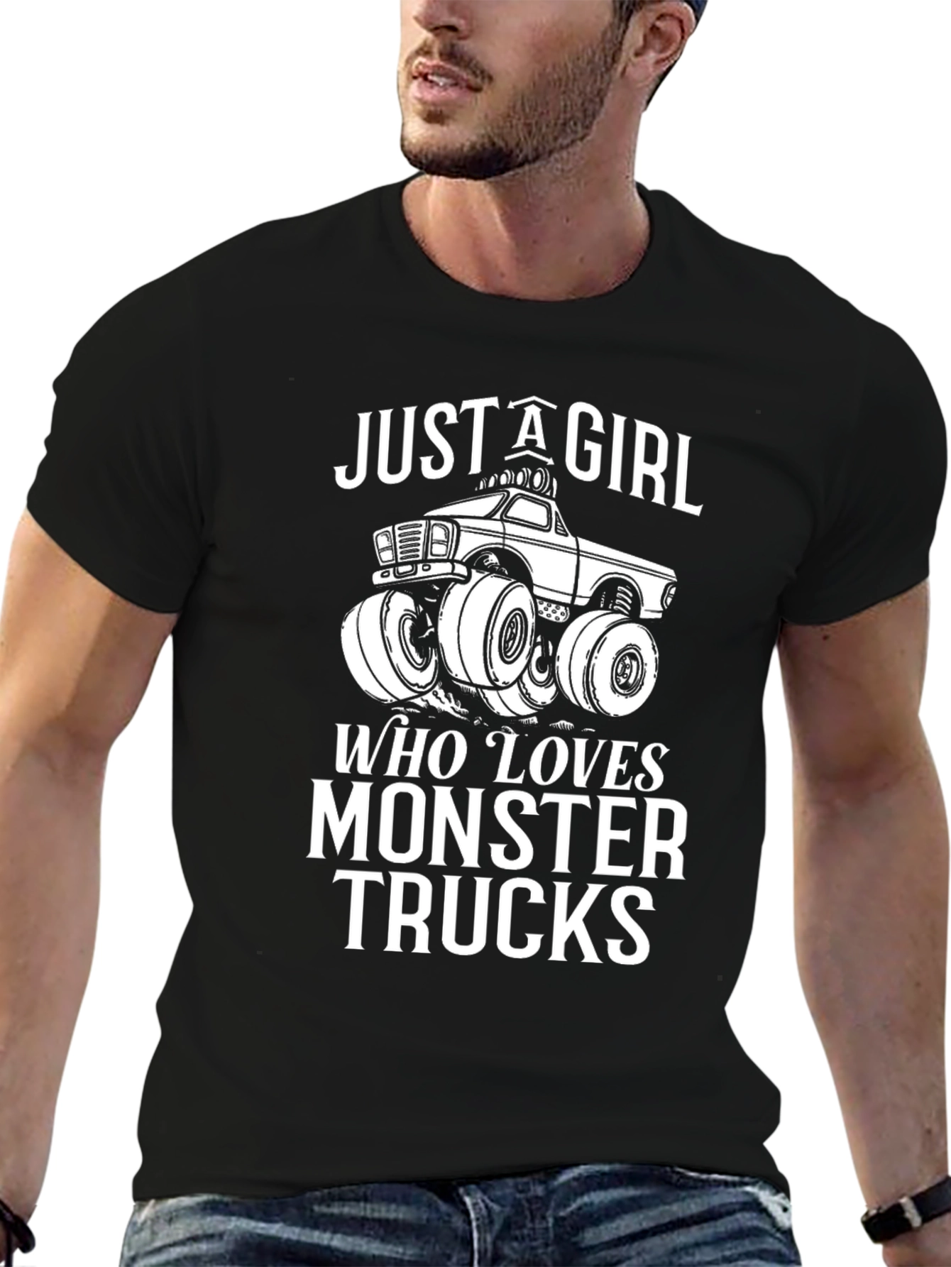 Just A Girl Who Loves Monster Trucks Graphic T-Shirt