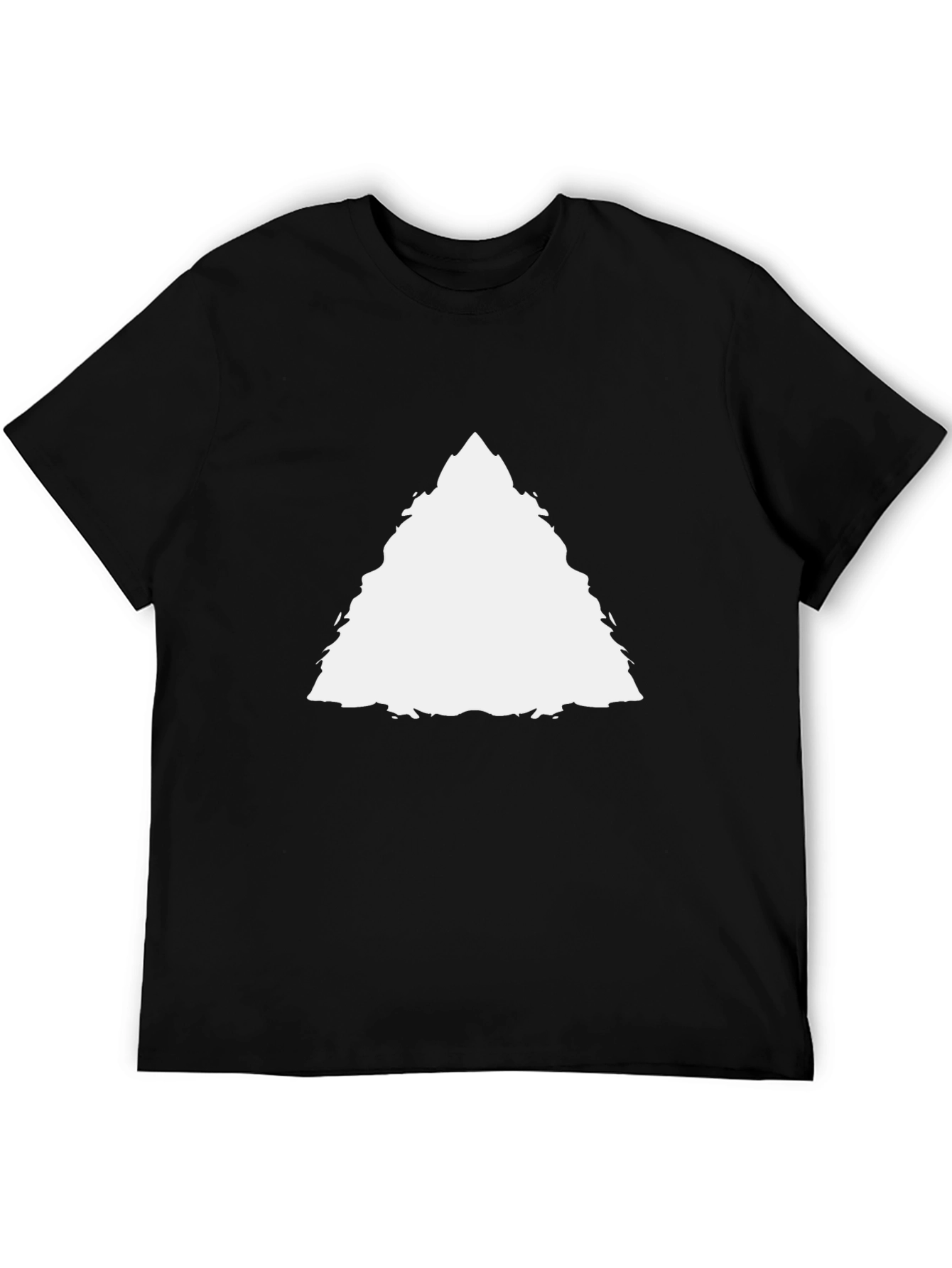 Mens Black T-Shirt with White Triangle Design