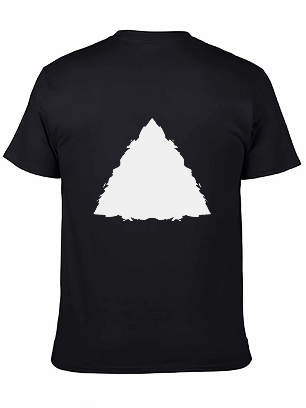 Mens Black T-Shirt with White Triangle Design