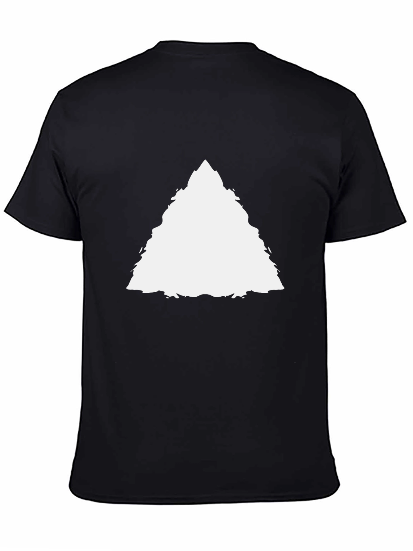 Mens Black T-Shirt with White Triangle Design
