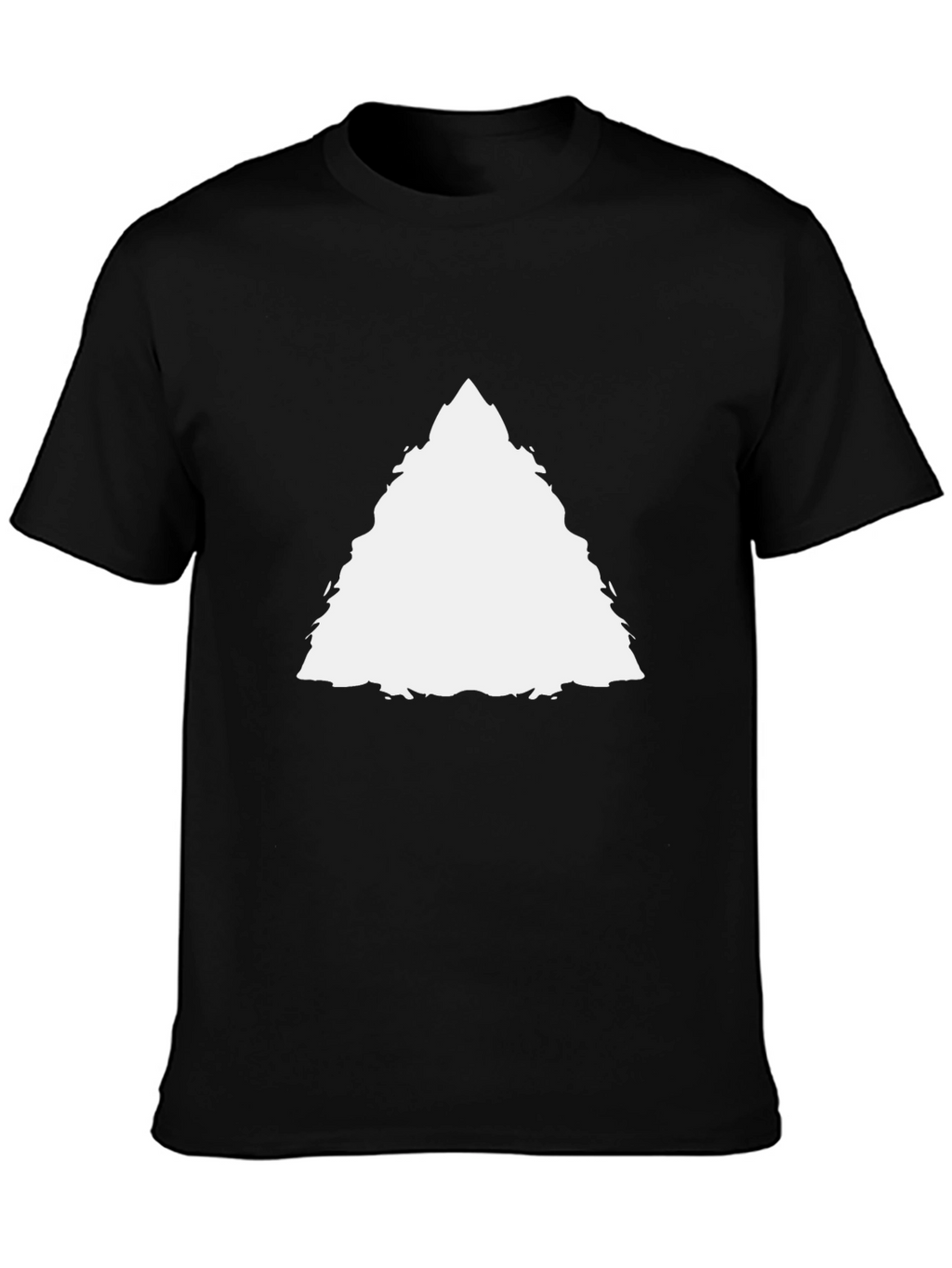 Mens Black T-Shirt with White Triangle Design