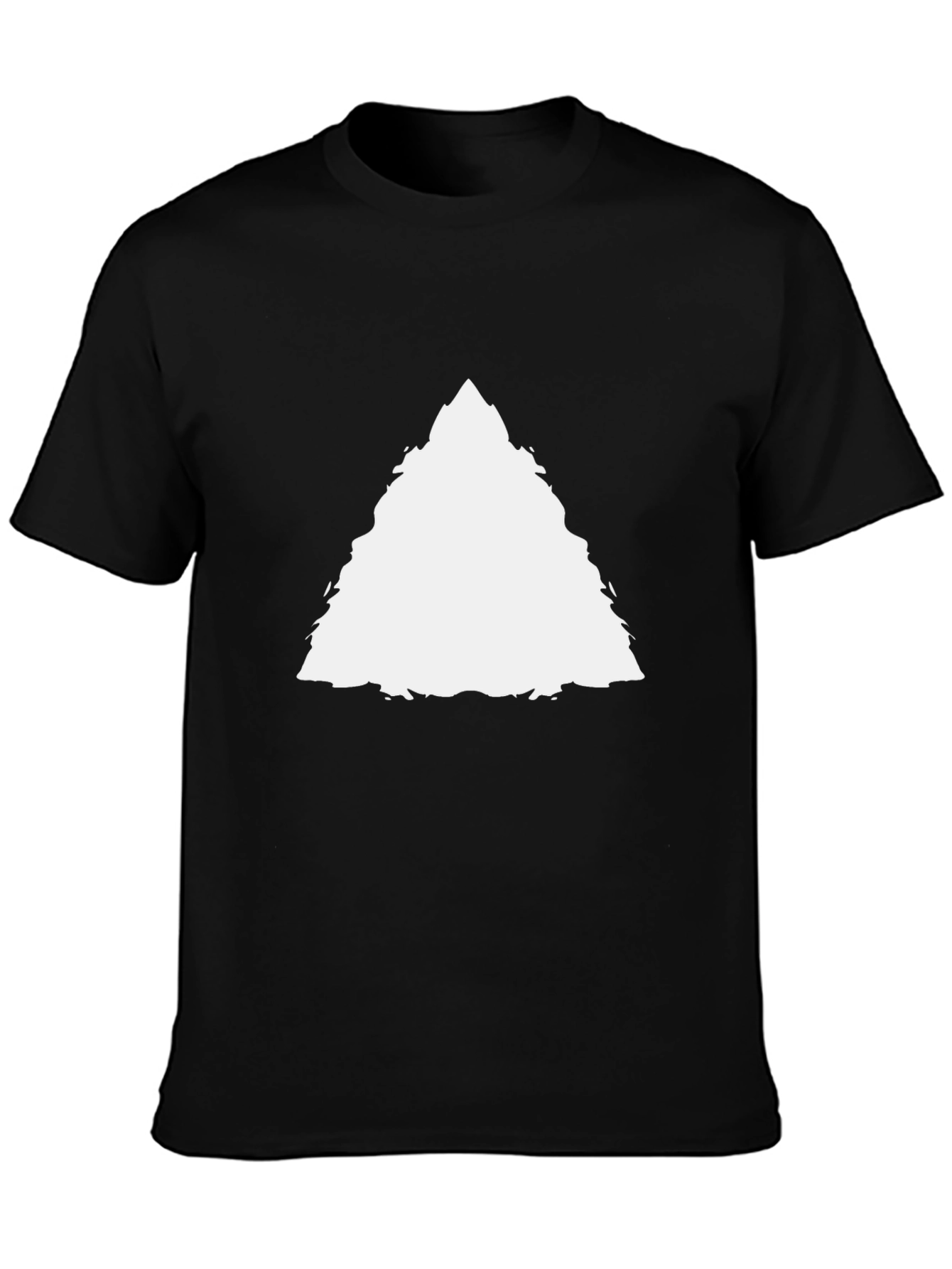 Mens Black T-Shirt with White Triangle Design