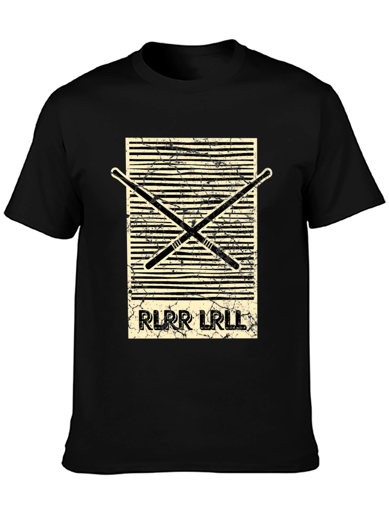 Drummers Rhythm Tee - RLRR LRLL Drumsticks Design