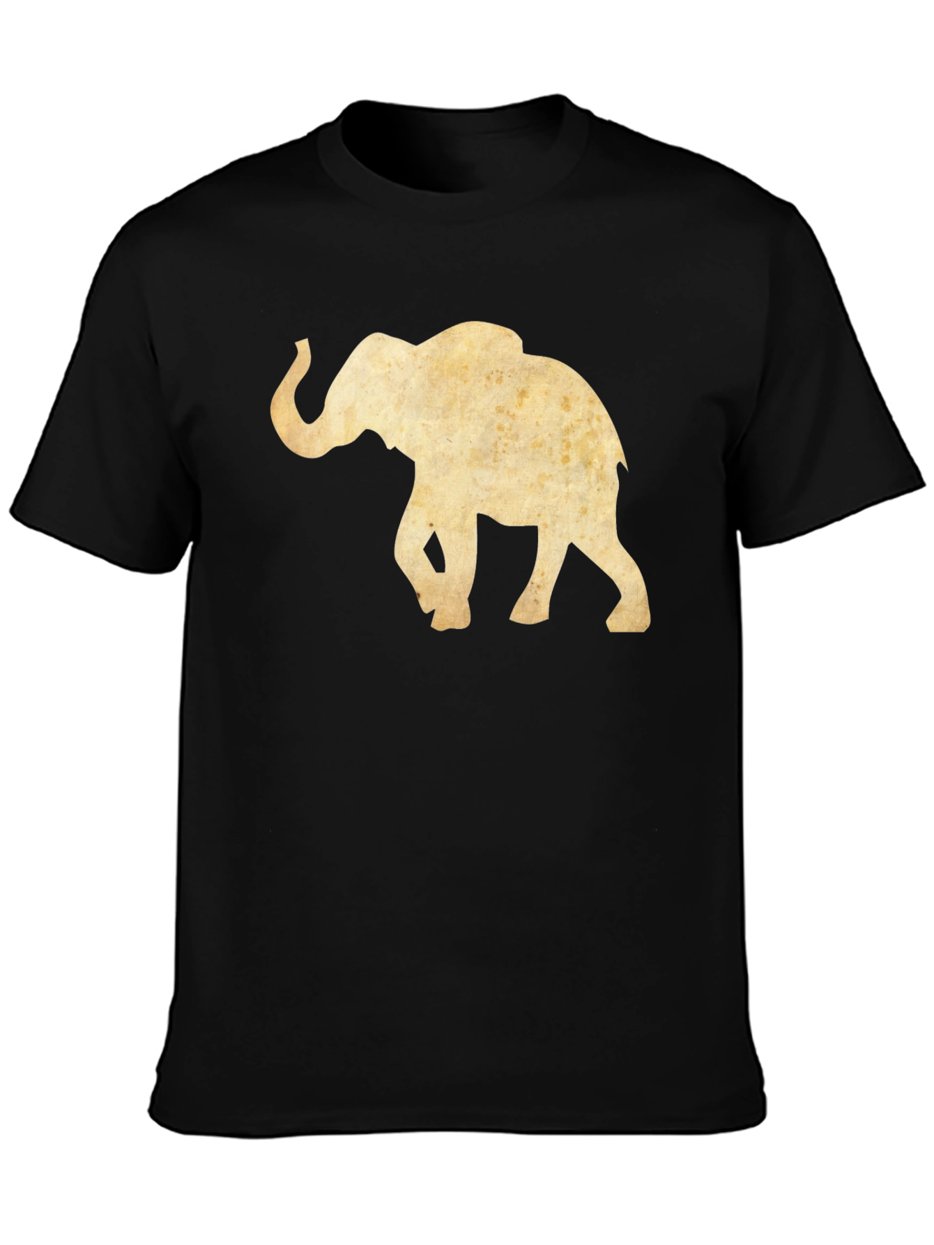 Vintage Elephant Graphic Tee - Black Cotton
