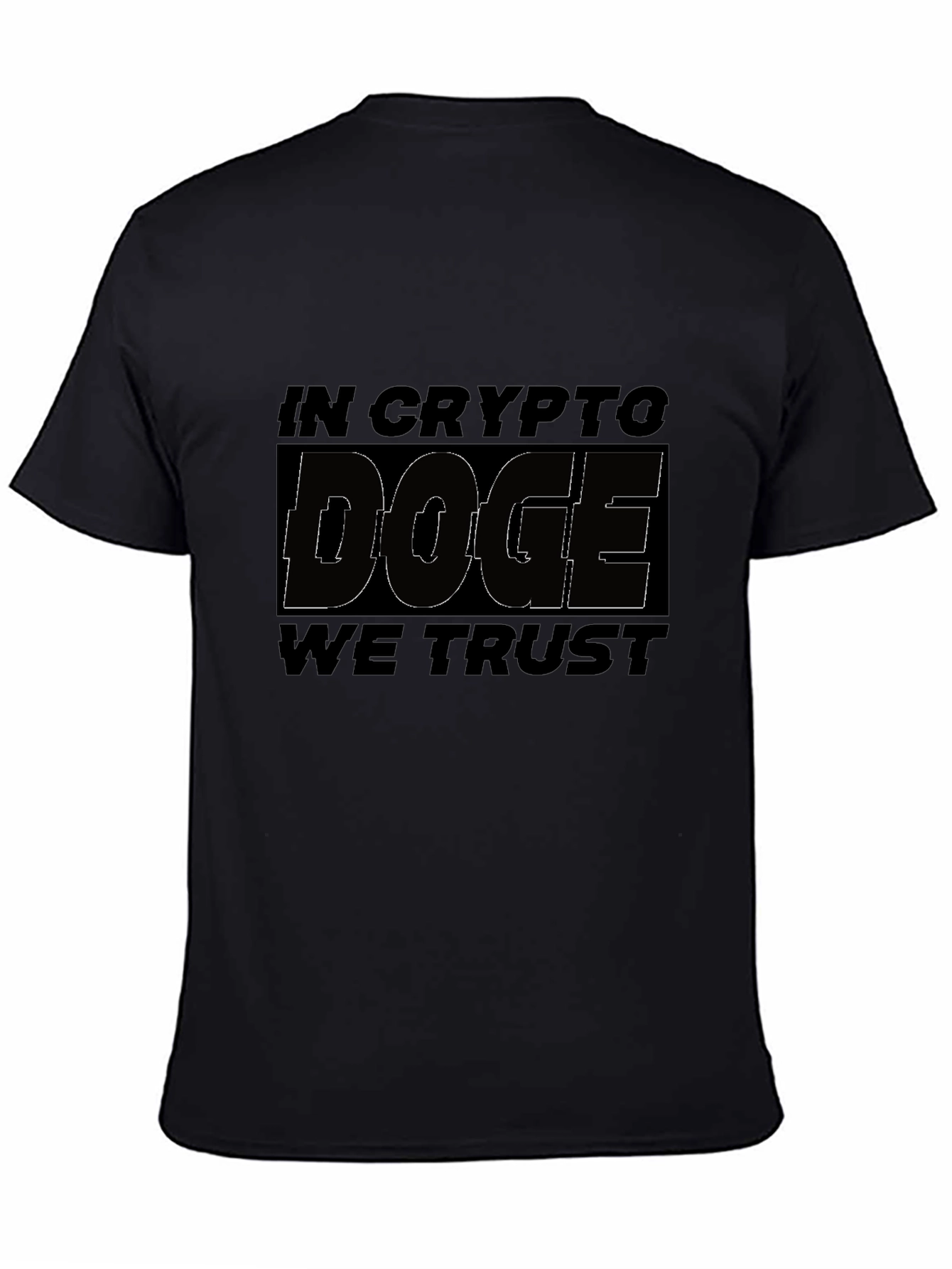 In Crypto Doge We Trust Black Graphic Tee