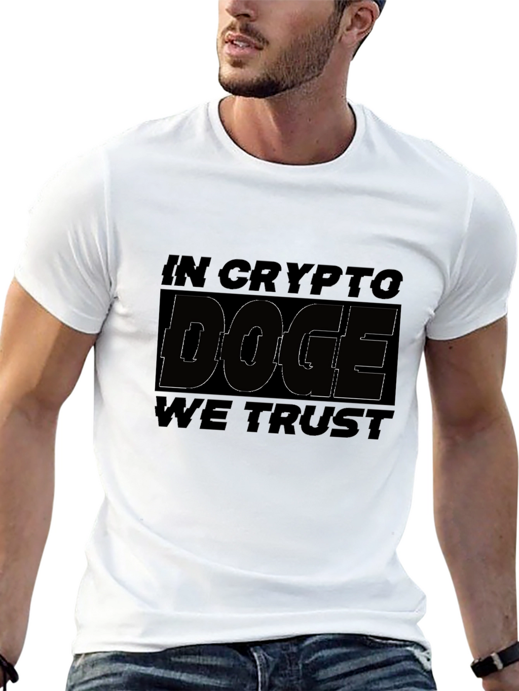 In Crypto Doge We Trust Black Graphic Tee
