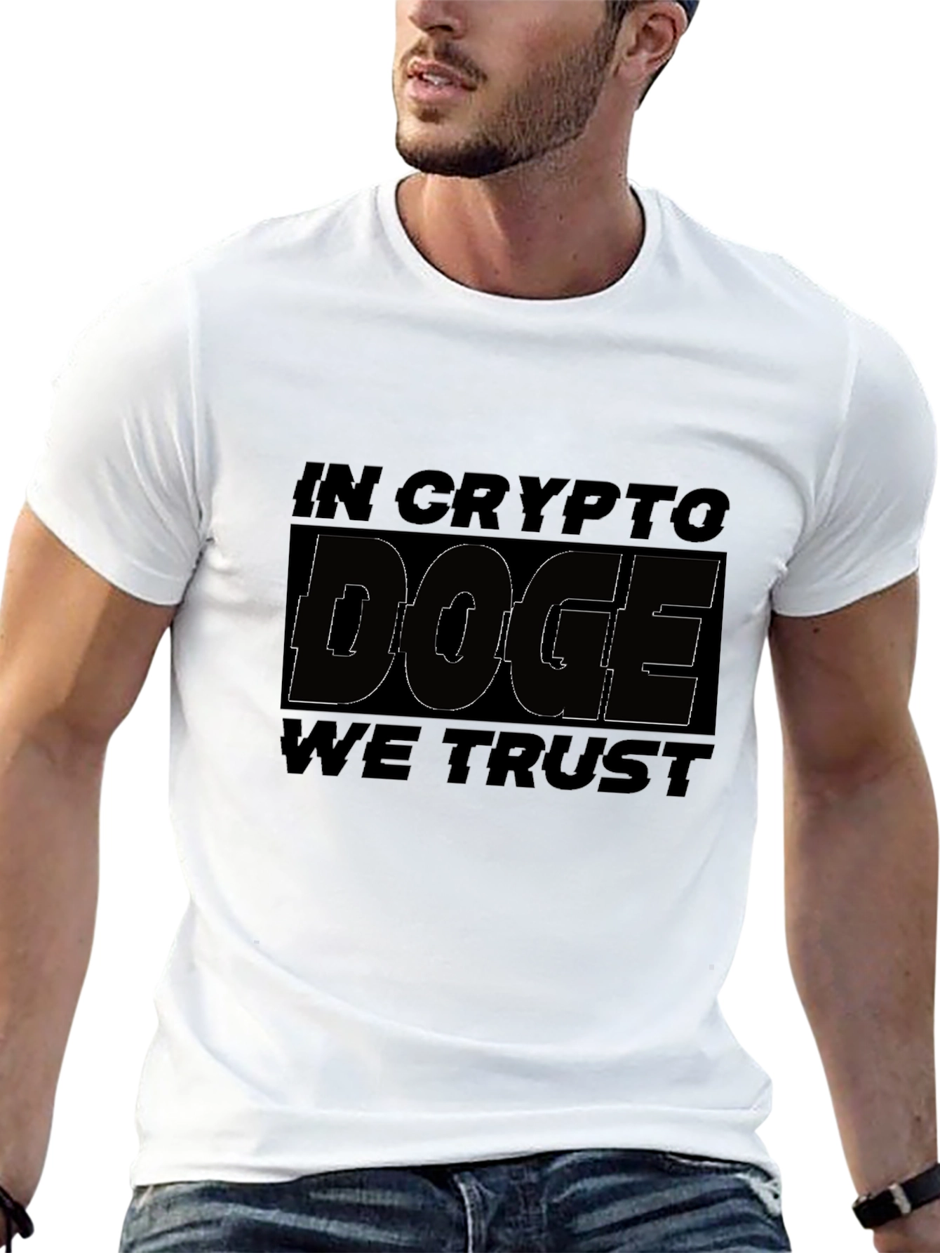 In Crypto Doge We Trust Black Graphic Tee