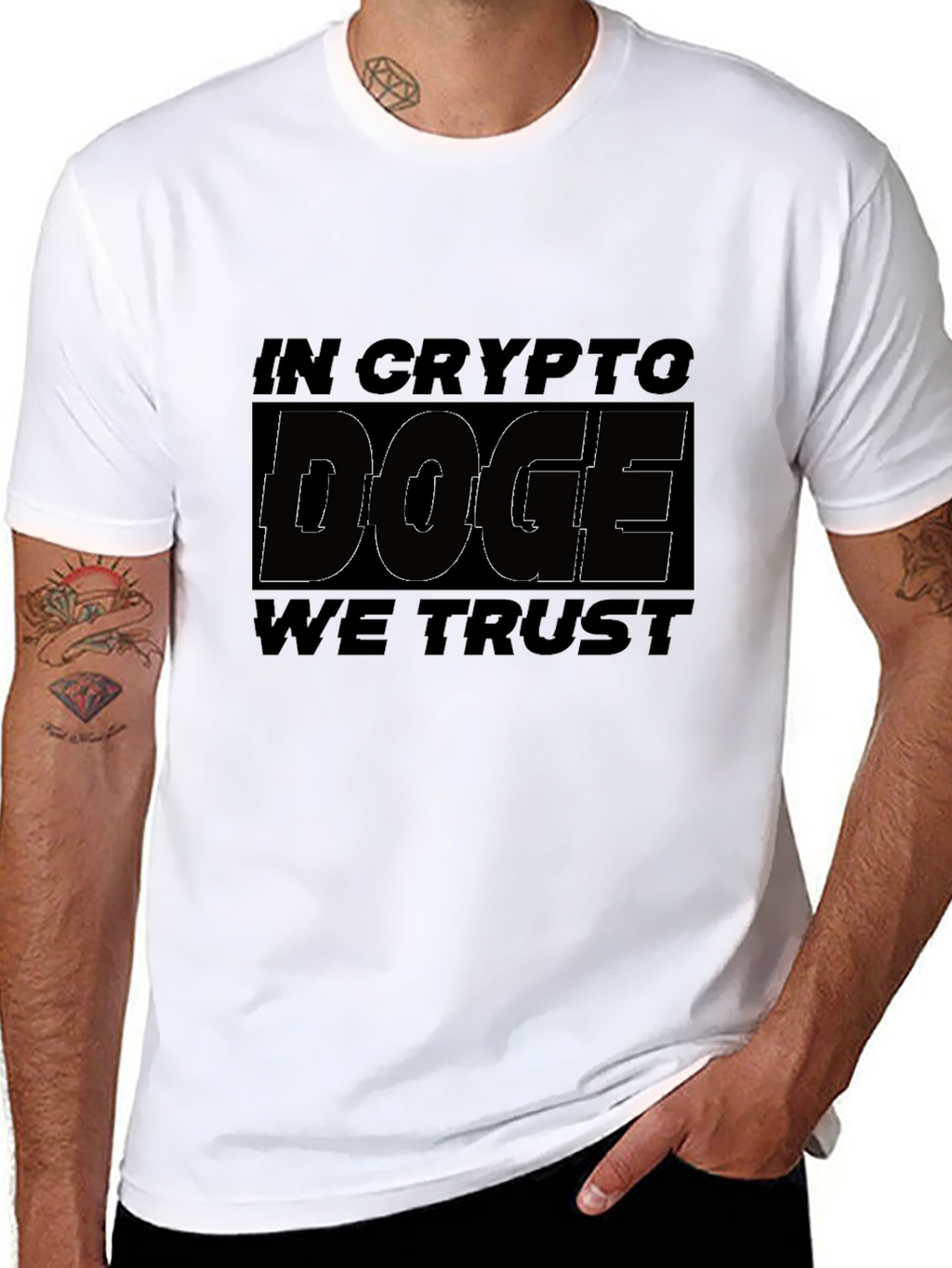 In Crypto Doge We Trust Black Graphic Tee