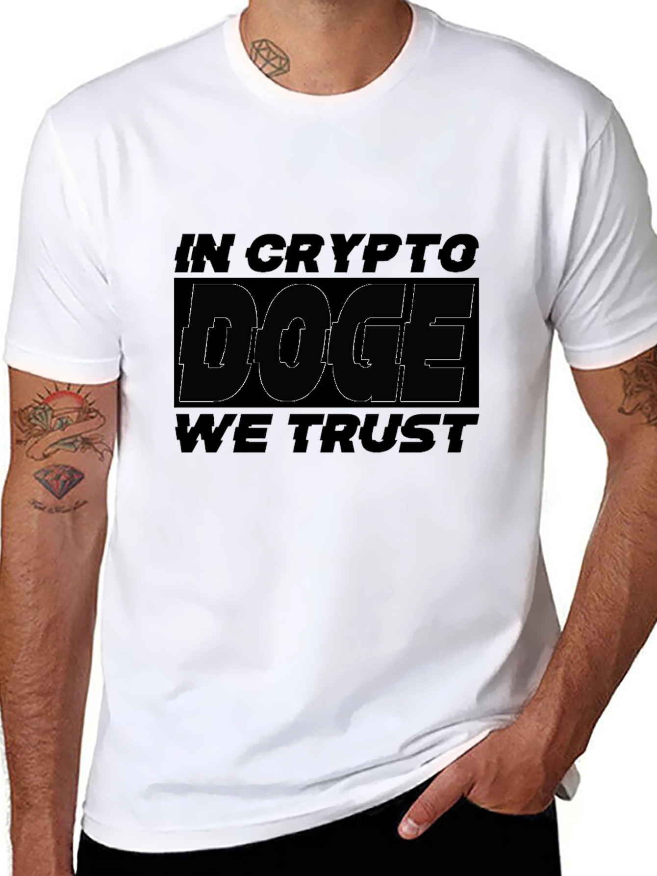 In Crypto Doge We Trust Black Graphic Tee