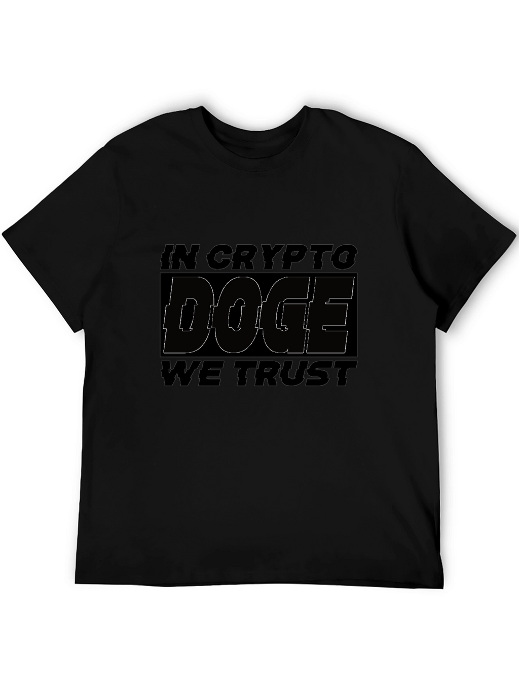 In Crypto Doge We Trust Black Graphic Tee