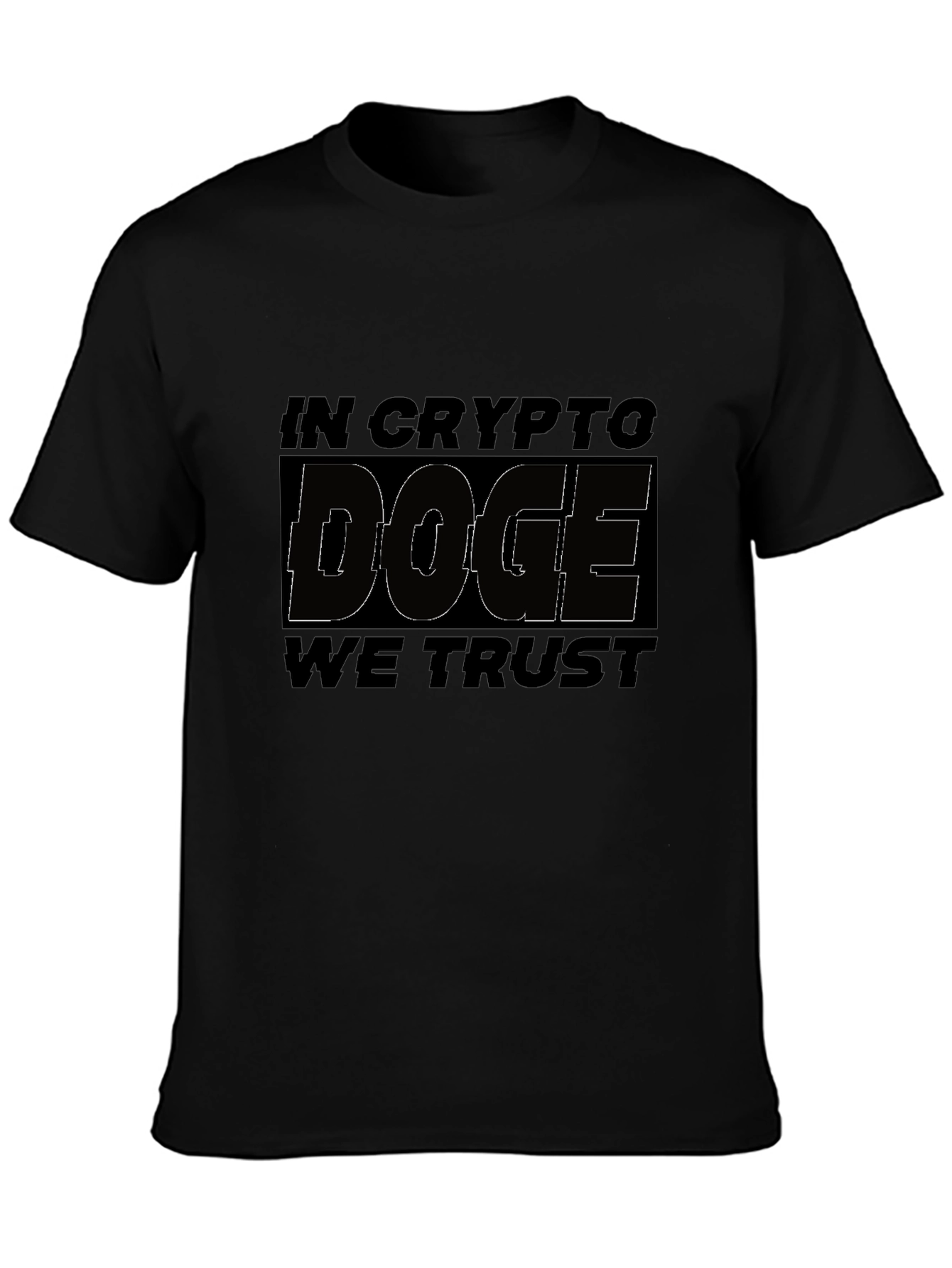 In Crypto Doge We Trust Black Graphic Tee