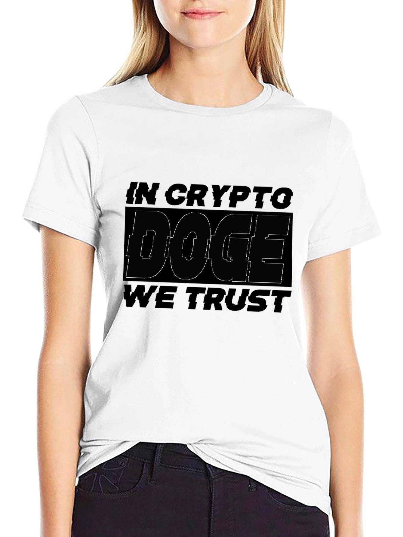 In Crypto Doge We Trust Black Graphic Tee