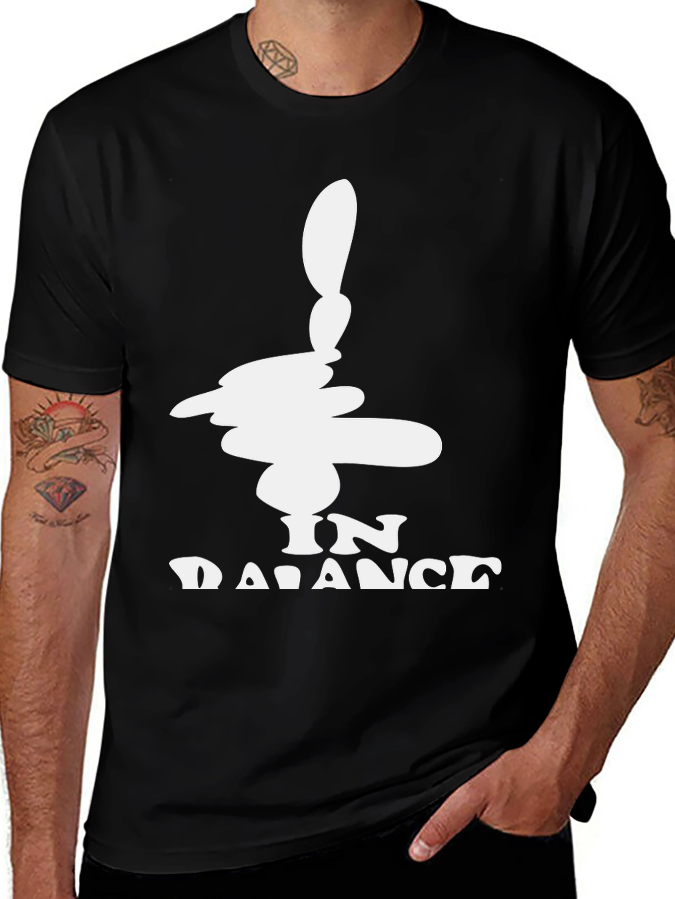 In Balance Black Graphic Tee - Mens
