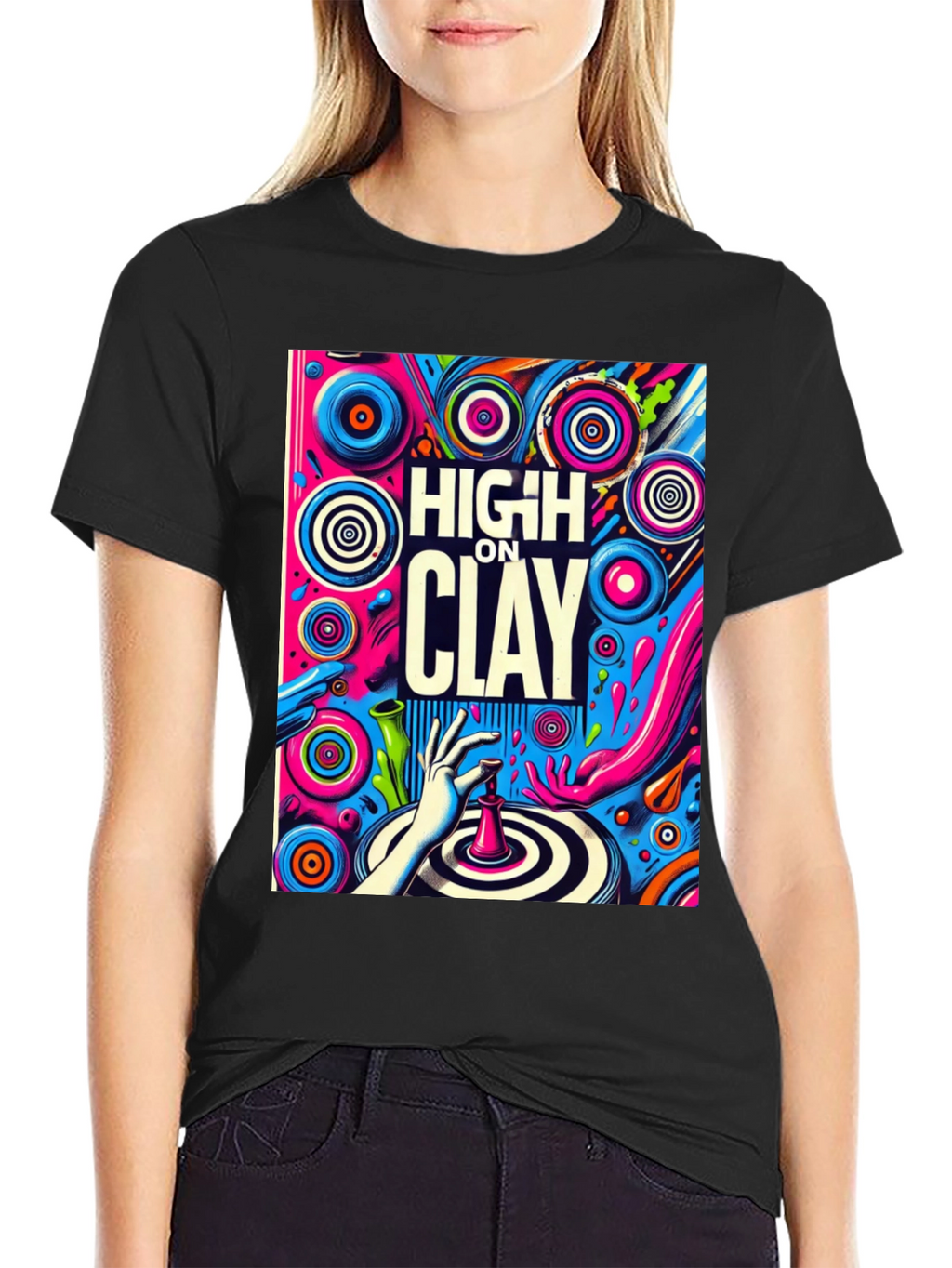 High On Clay Graphic T-Shirt - Cool Artist Tee