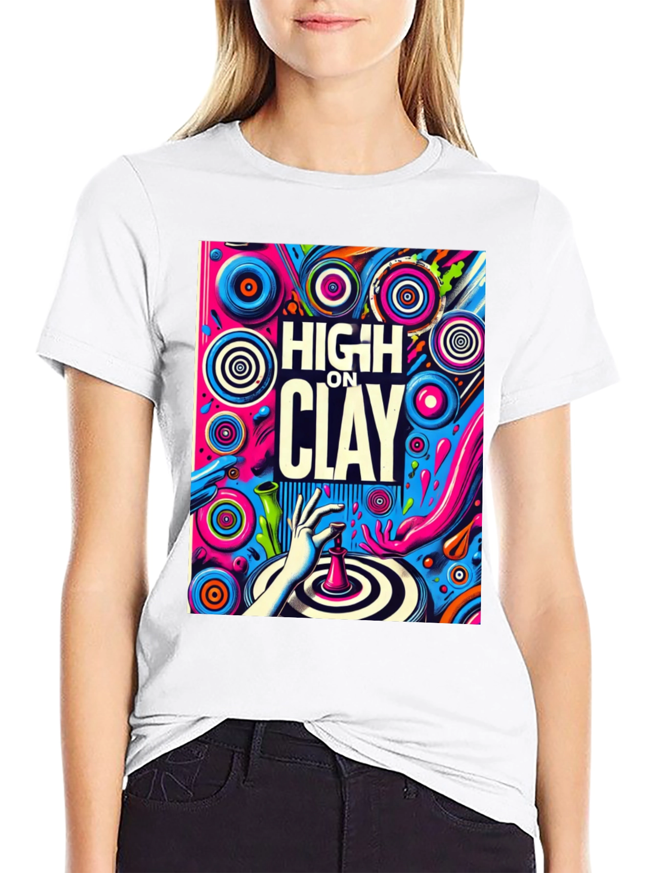 High On Clay Graphic T-Shirt - Cool Artist Tee