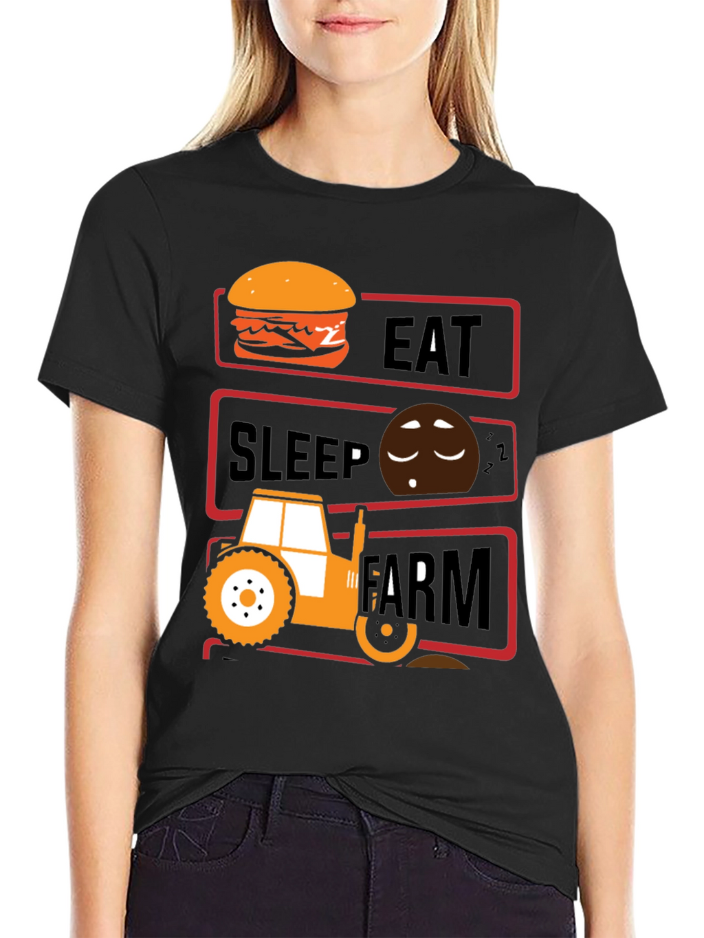 Eat Sleep Farm Mens Graphic T-Shirt