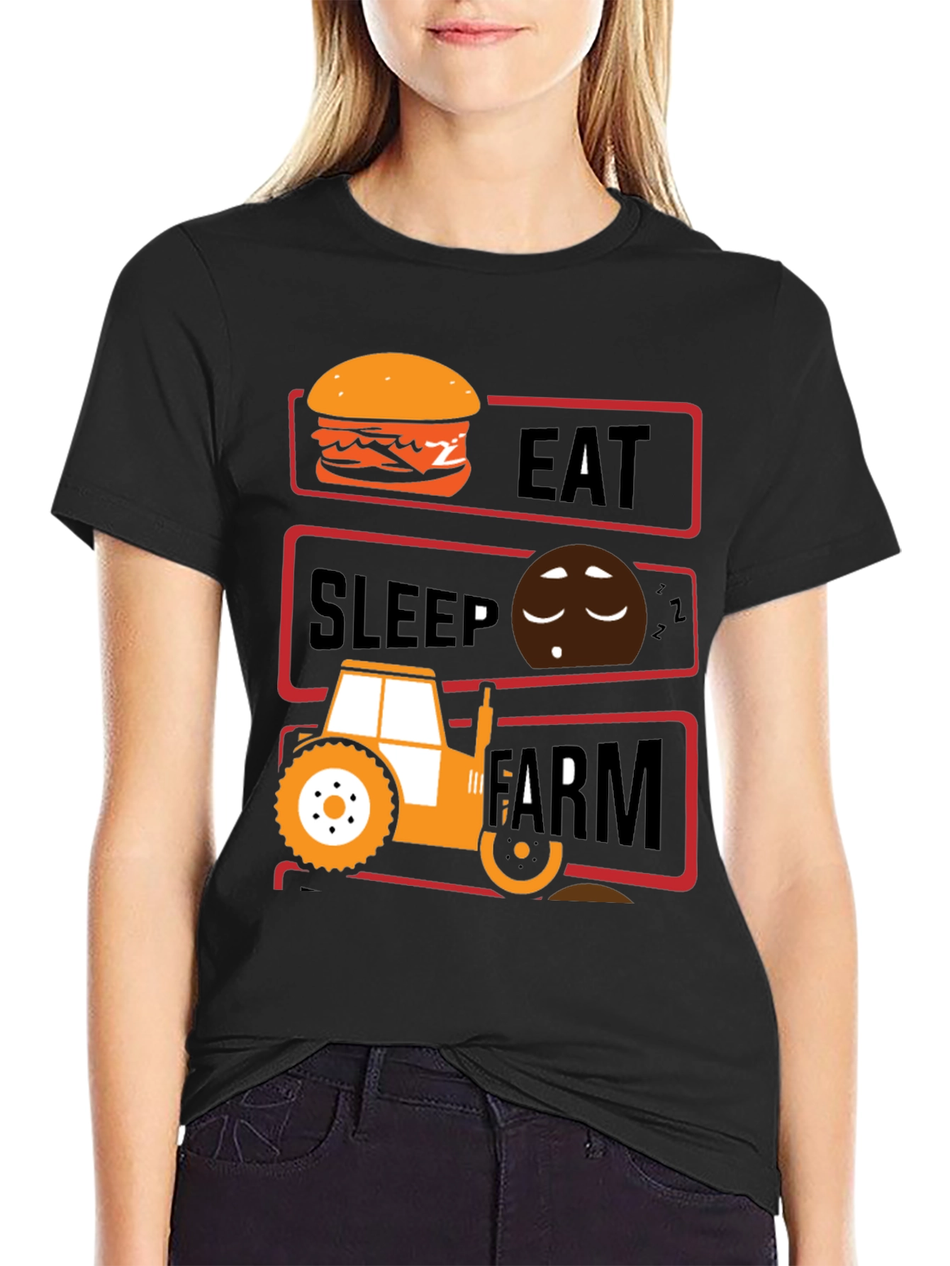 Eat Sleep Farm Mens Graphic T-Shirt