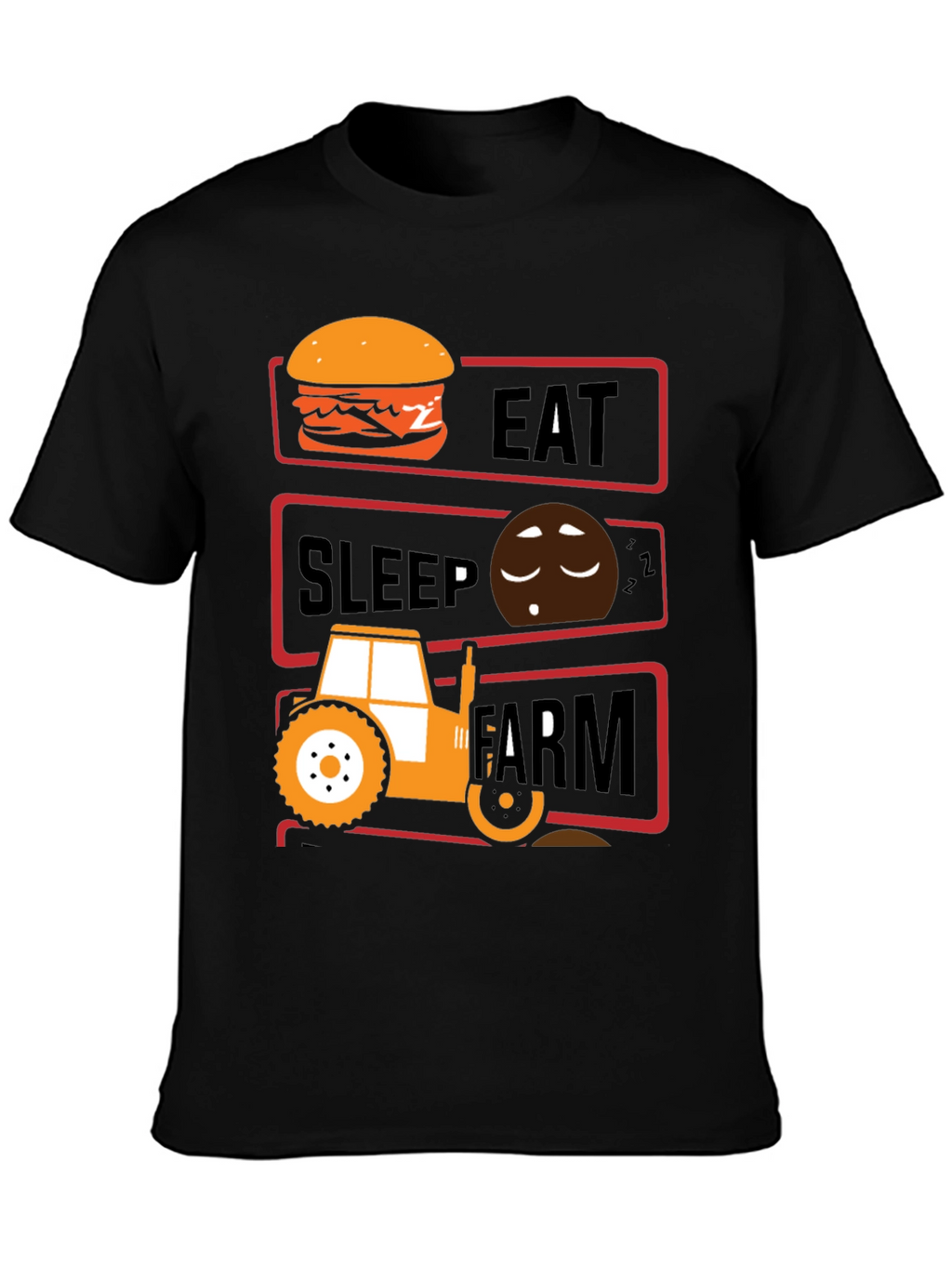 Eat Sleep Farm Mens Graphic T-Shirt