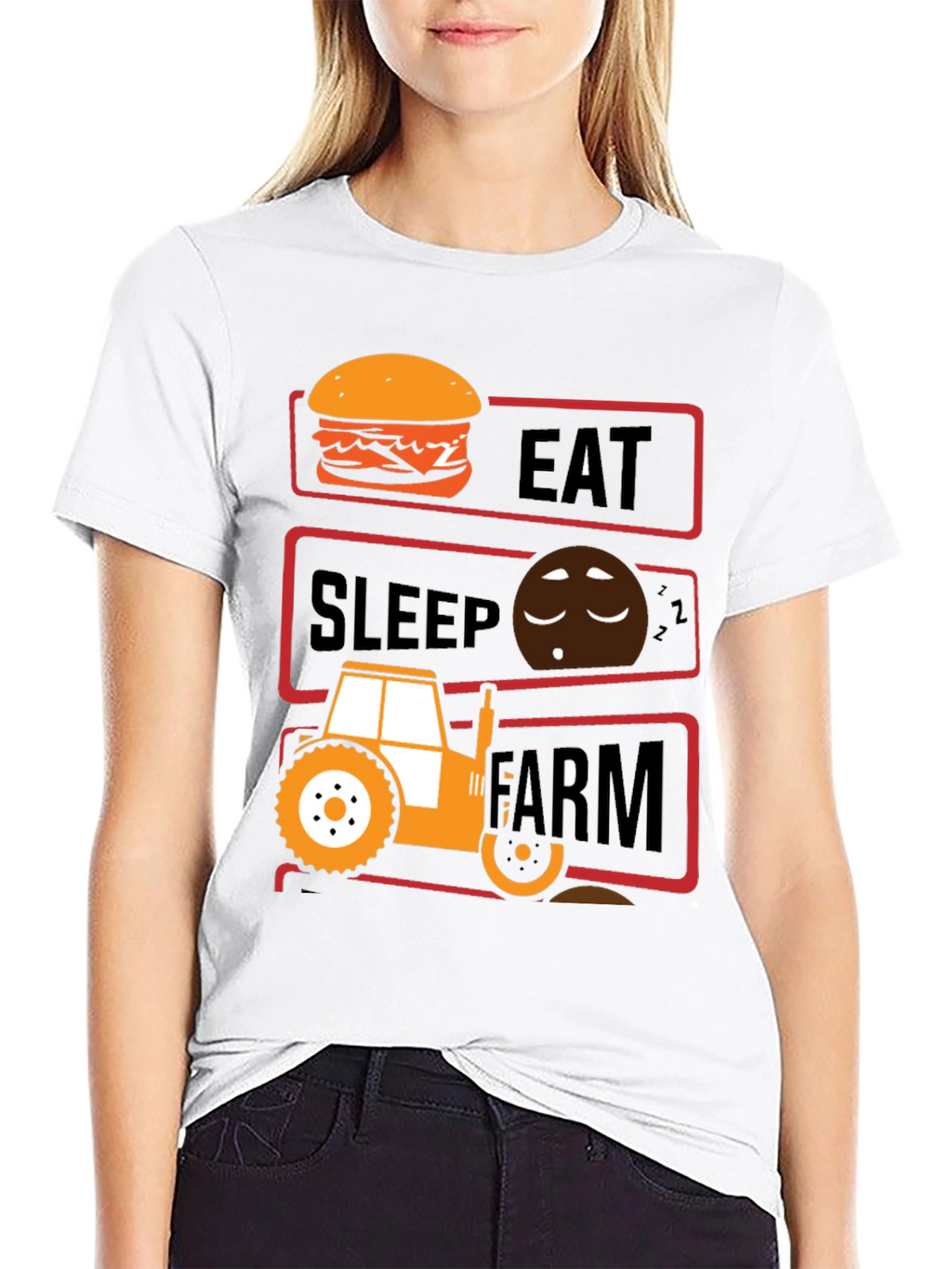 Eat Sleep Farm Mens Graphic T-Shirt