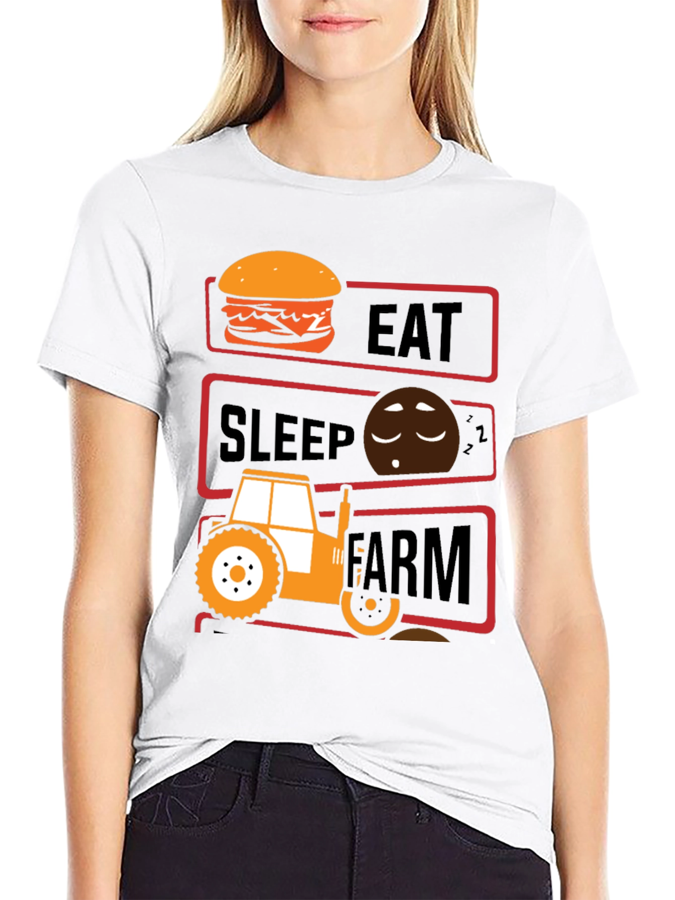 Eat Sleep Farm Mens Graphic T-Shirt