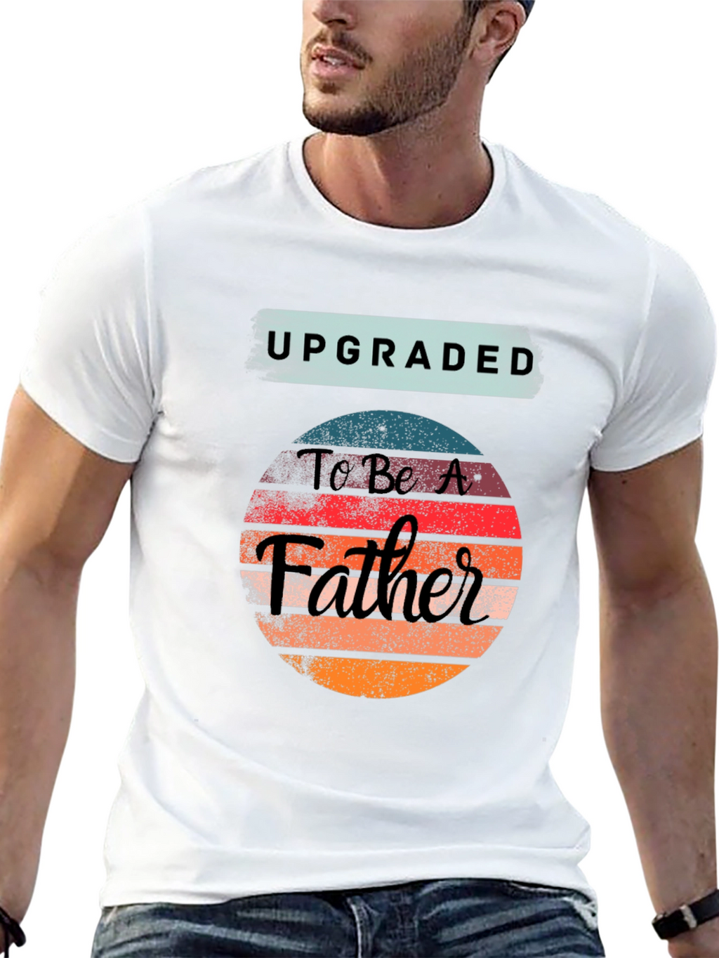 Upgraded To Be A Father Graphic T-Shirt