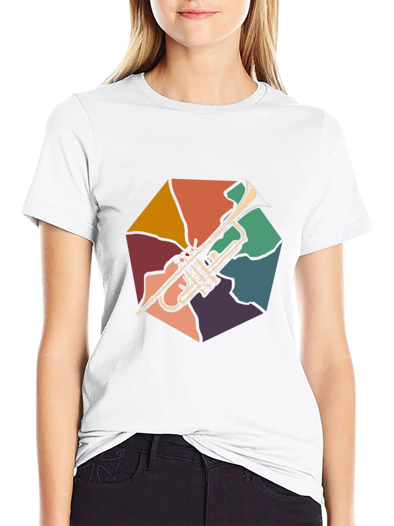 Trumpet Retro T-Shirt - Black