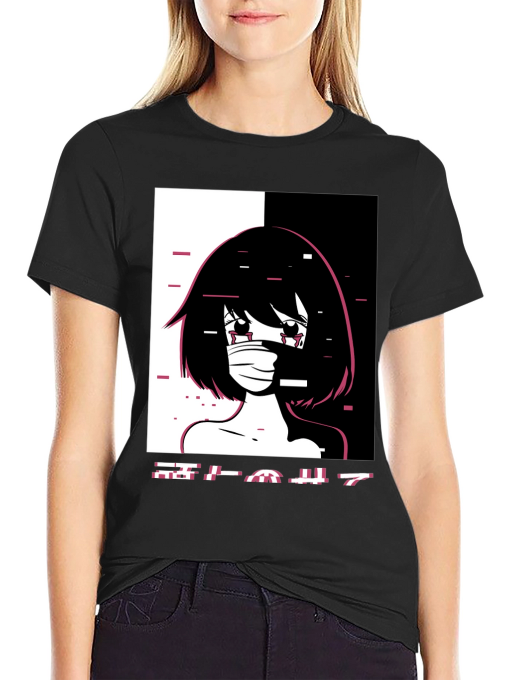 Anime Girl Graphic Tee - Black Unisex T-Shirt