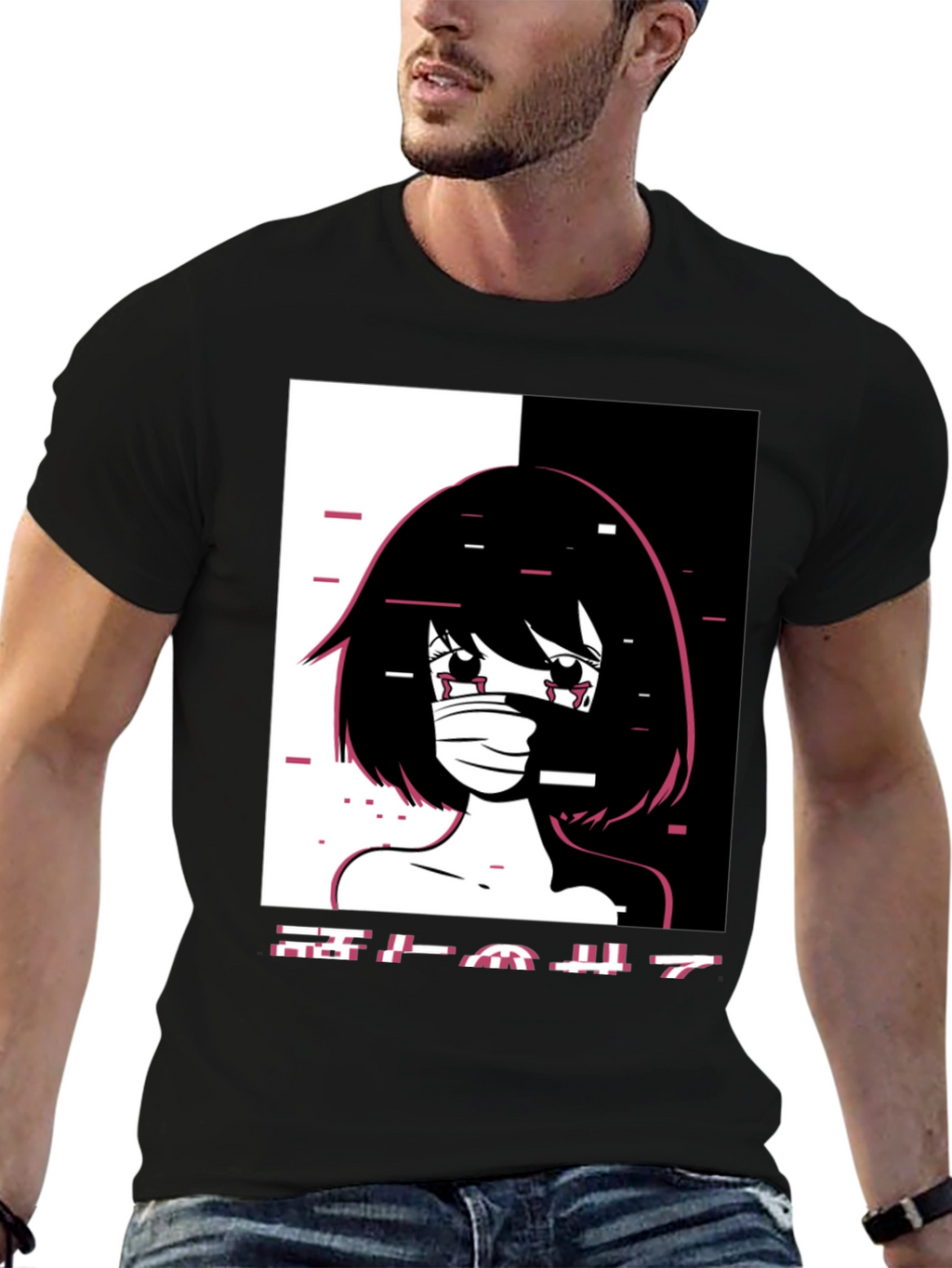 Anime Girl Graphic Tee - Black Unisex T-Shirt
