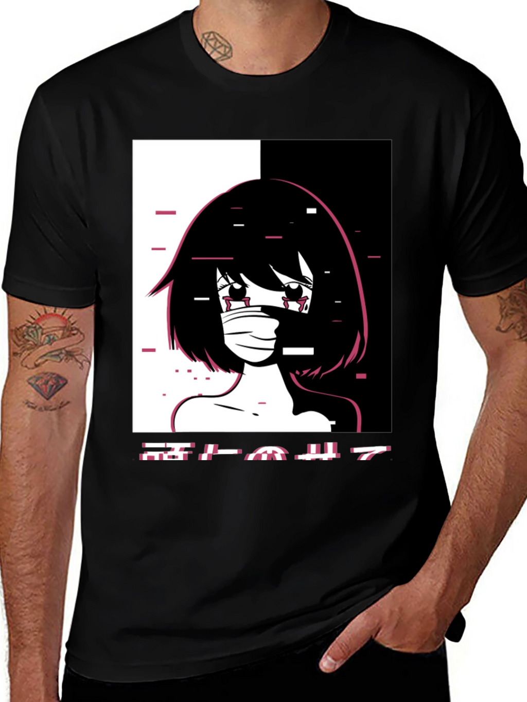 Anime Girl Graphic Tee - Black Unisex T-Shirt