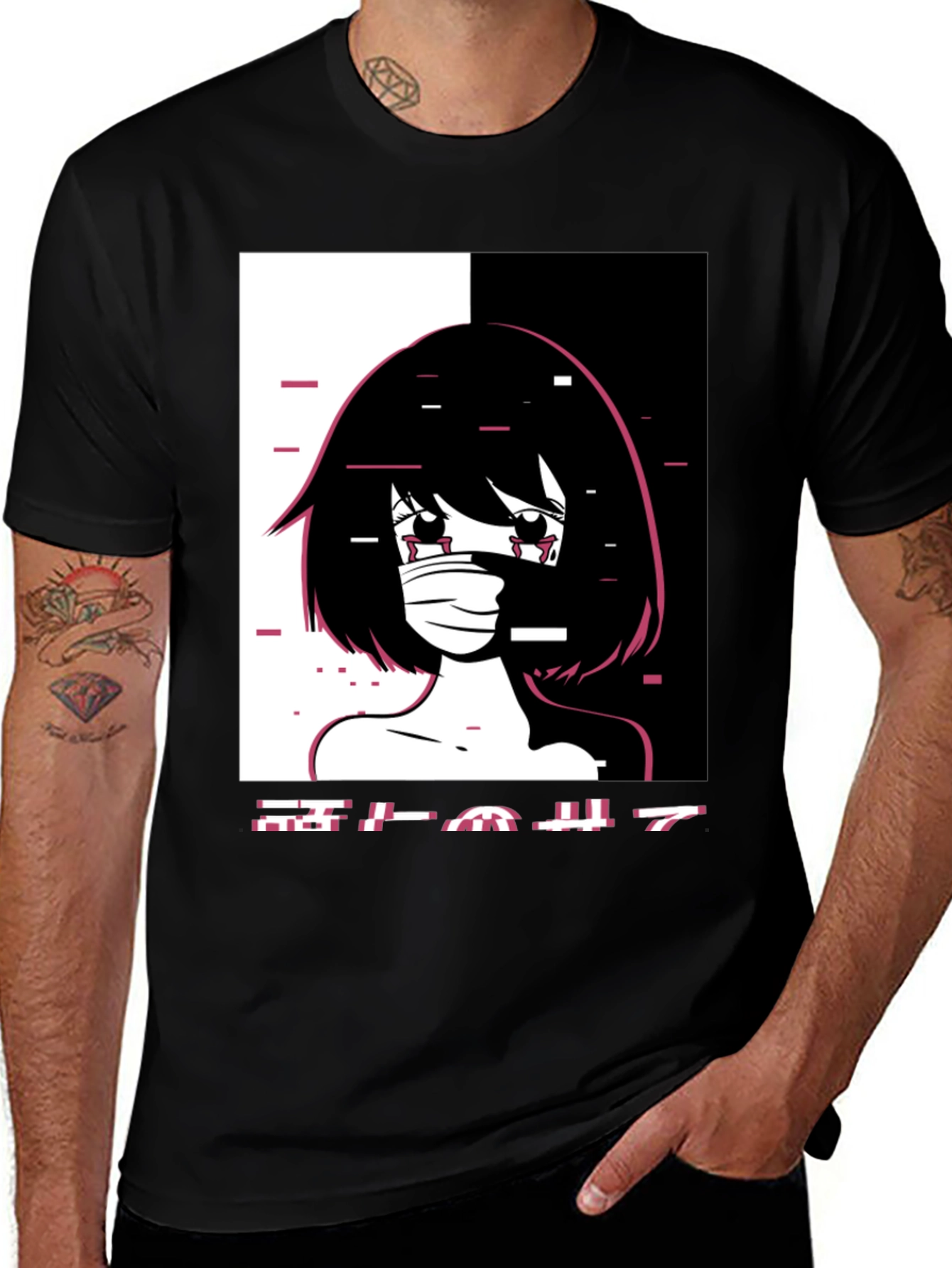 Anime Girl Graphic Tee - Black Unisex T-Shirt