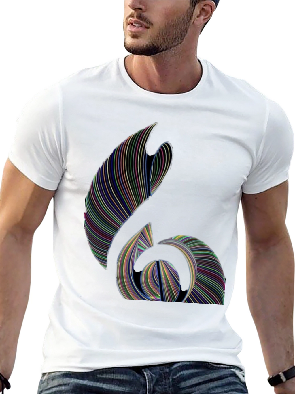 Abstract Line Art Graphic T-Shirt