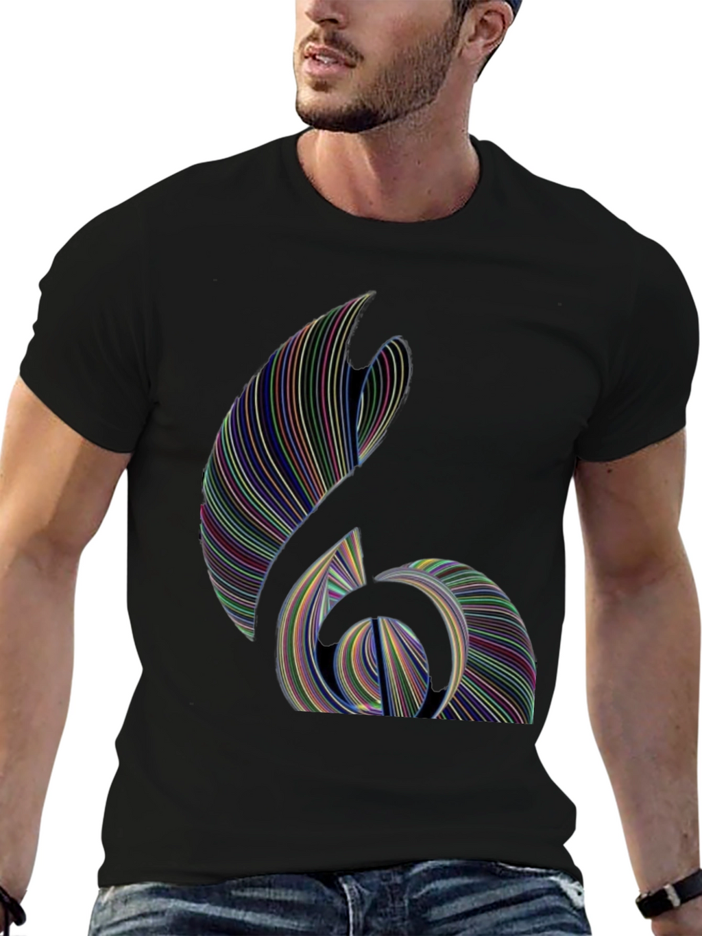 Abstract Line Art Graphic T-Shirt