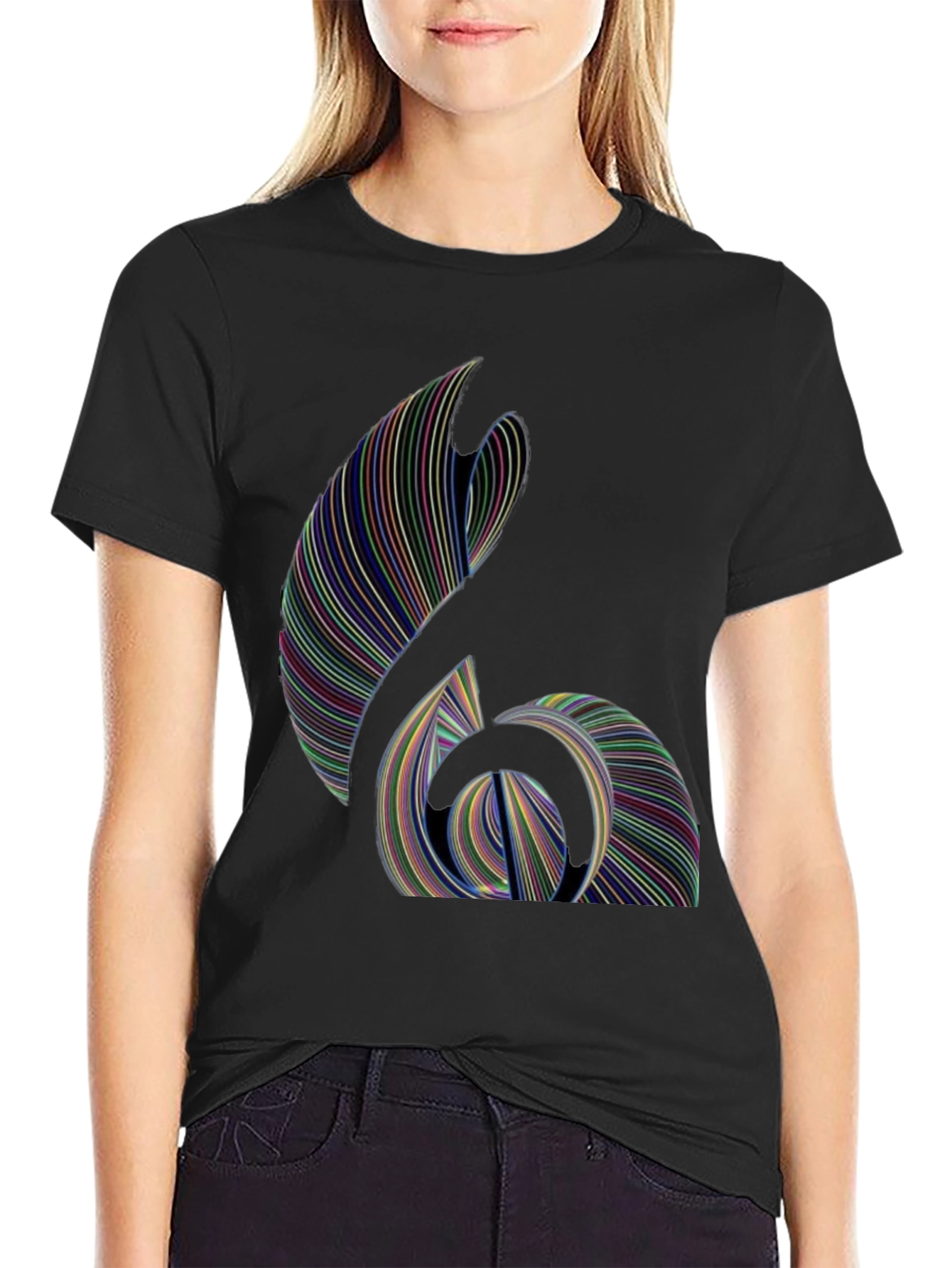Abstract Line Art Graphic T-Shirt