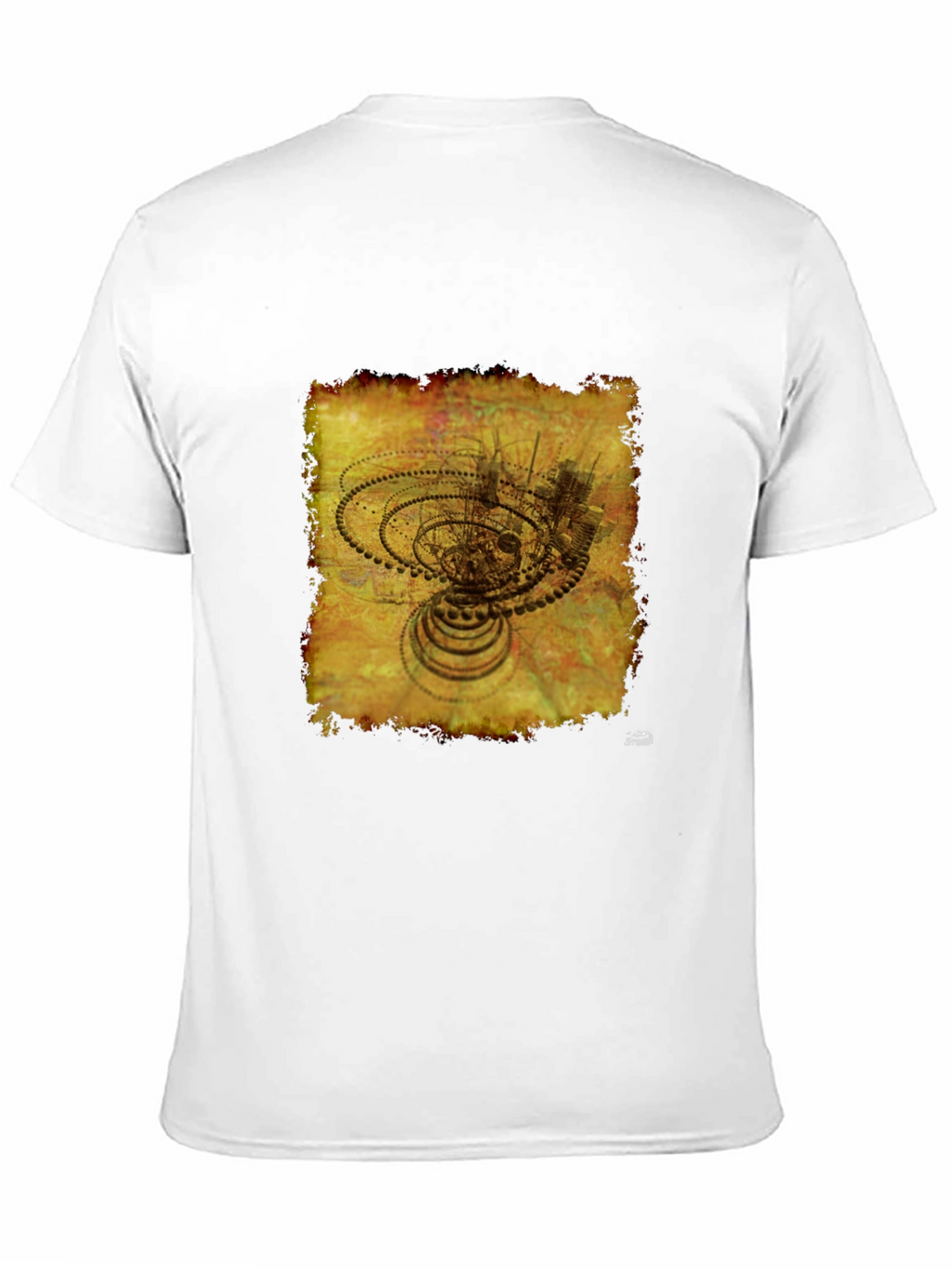 Abstract Gears Graphic T-Shirt - Black