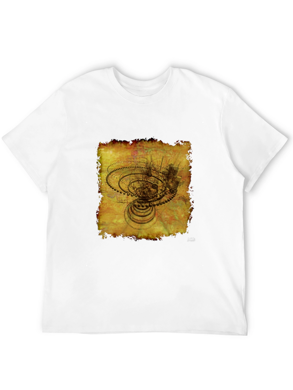 Abstract Gears Graphic T-Shirt - Black