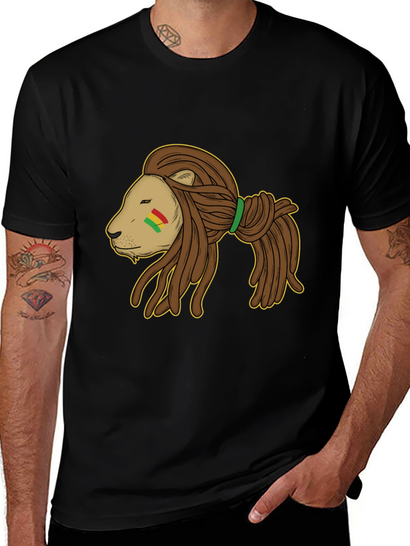 Rasta Lion Black T-Shirt