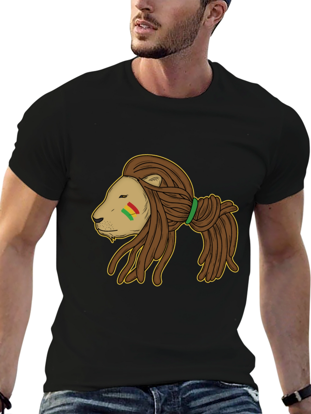 Rasta Lion Black T-Shirt