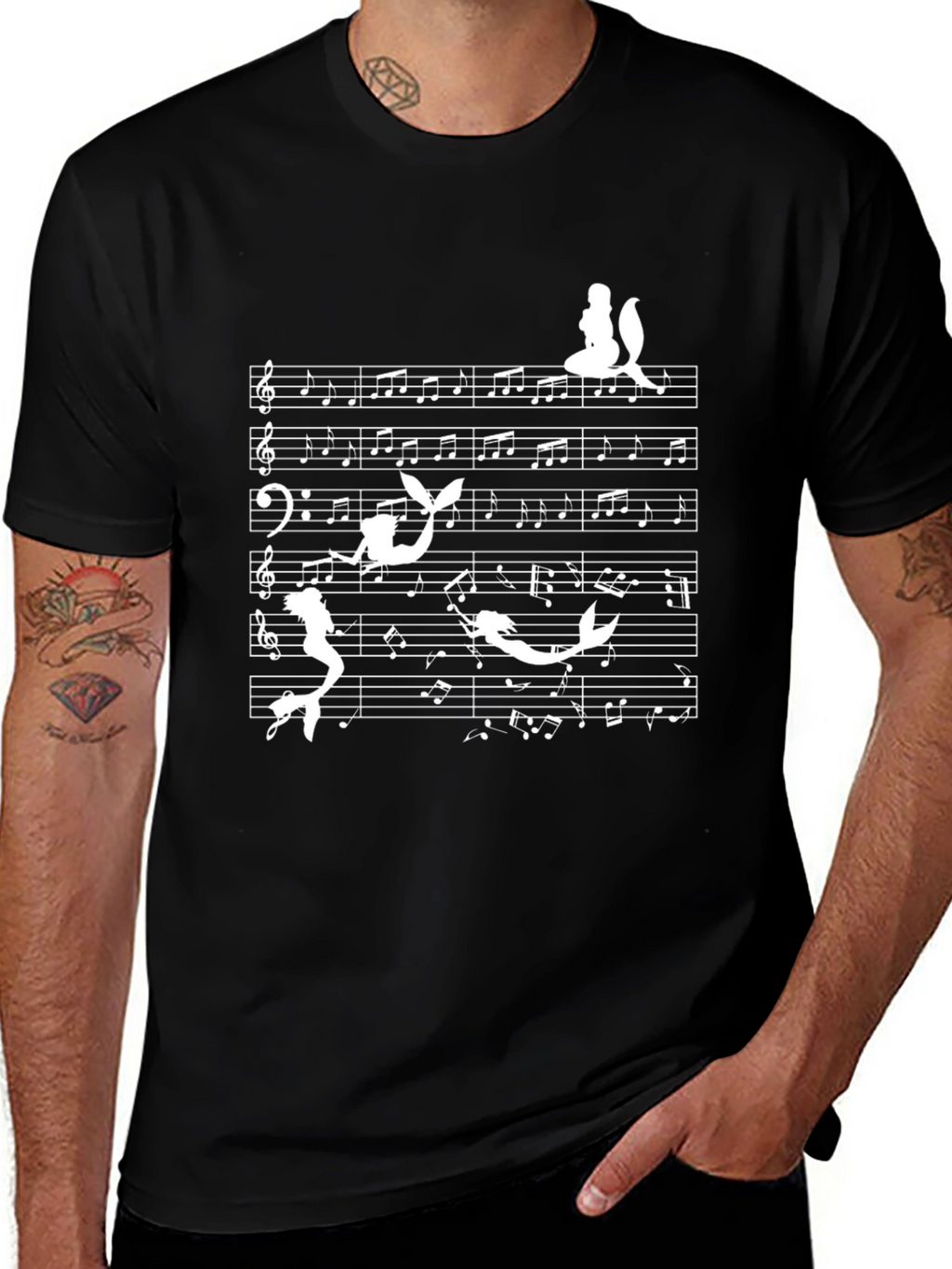 Mermaid Melody Music T-Shirt - Black