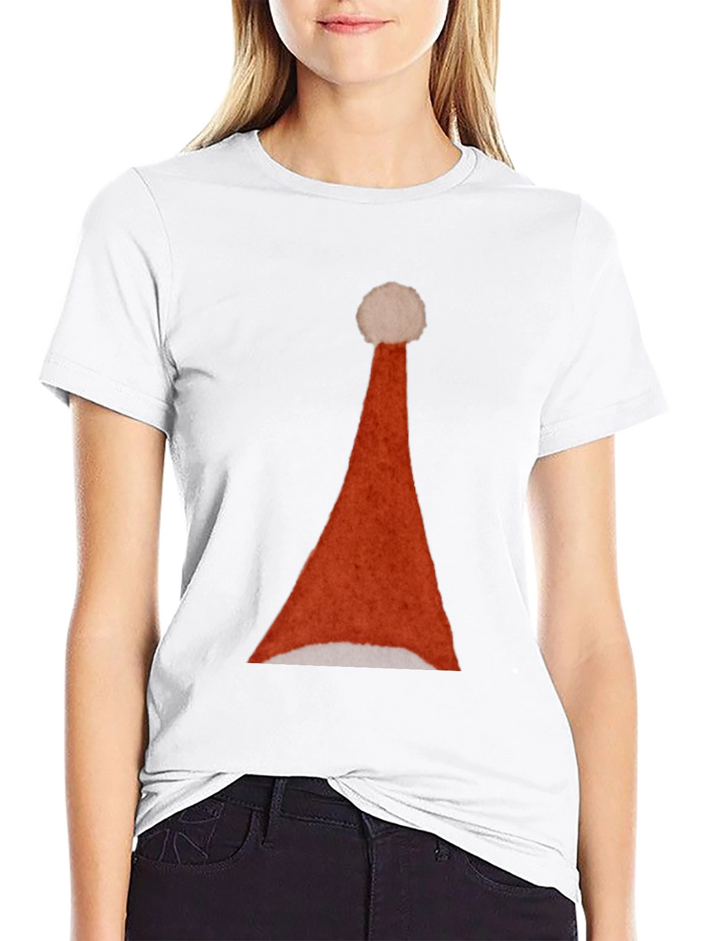 Santa Hat Graphic Tee - Holiday Festive T-Shirt