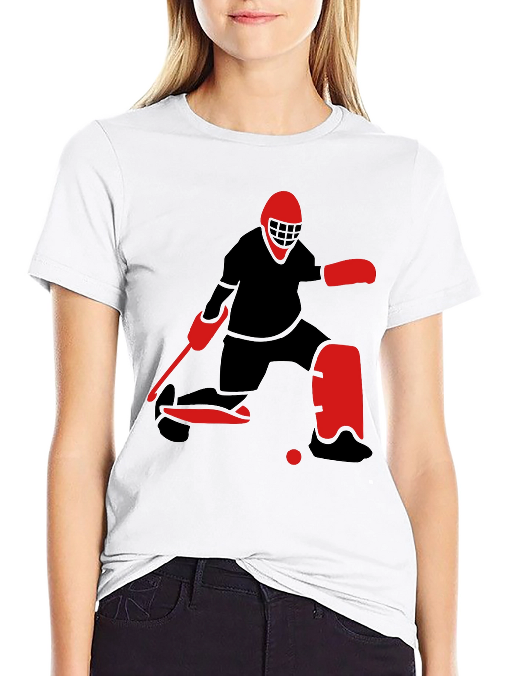 Hockey Goalie Graphic Tee - Black T-Shirt