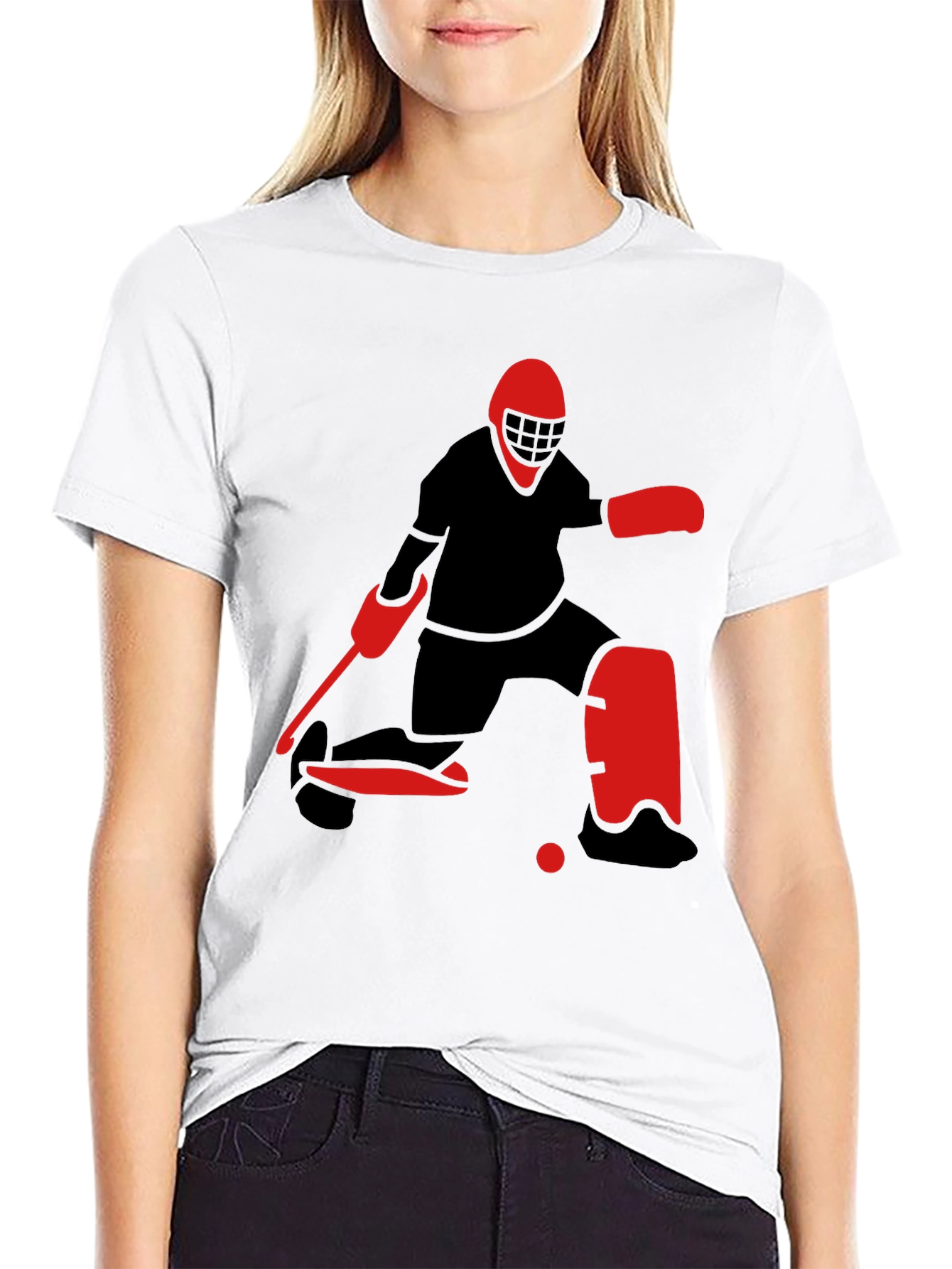 Hockey Goalie Graphic Tee - Black T-Shirt