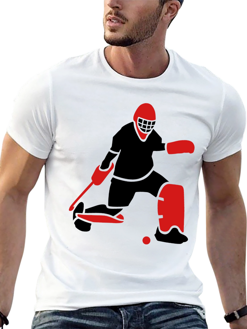 Hockey Goalie Graphic Tee - Black T-Shirt
