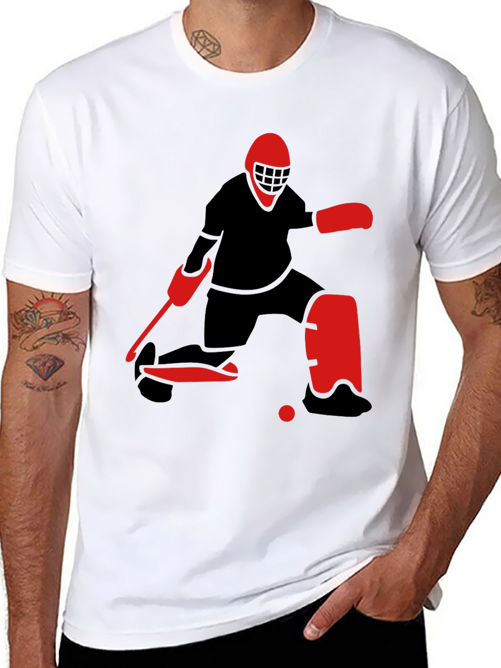 Hockey Goalie Graphic Tee - Black T-Shirt