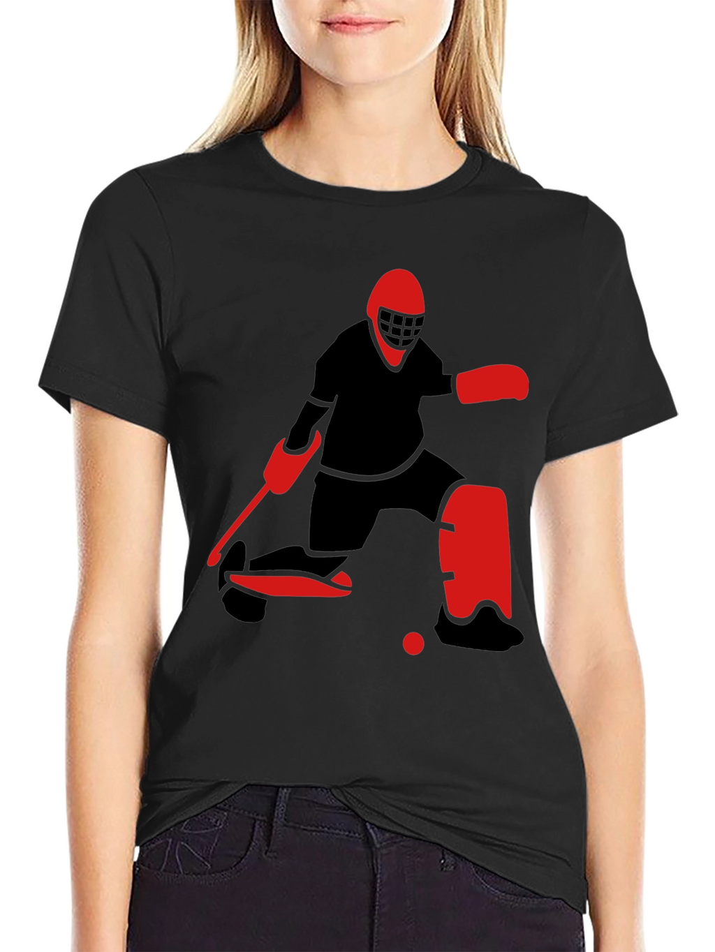 Hockey Goalie Graphic Tee - Black T-Shirt