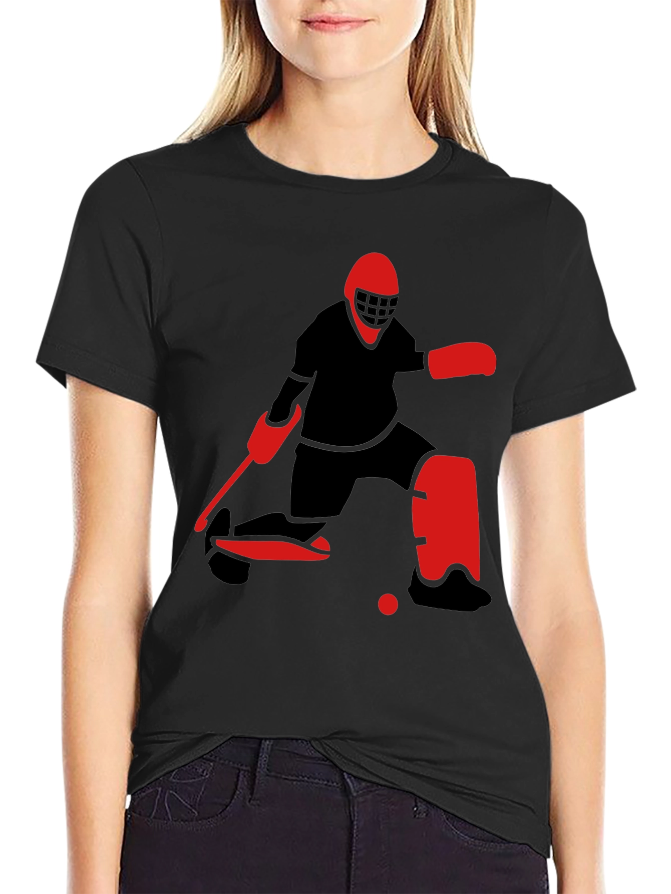Hockey Goalie Graphic Tee - Black T-Shirt