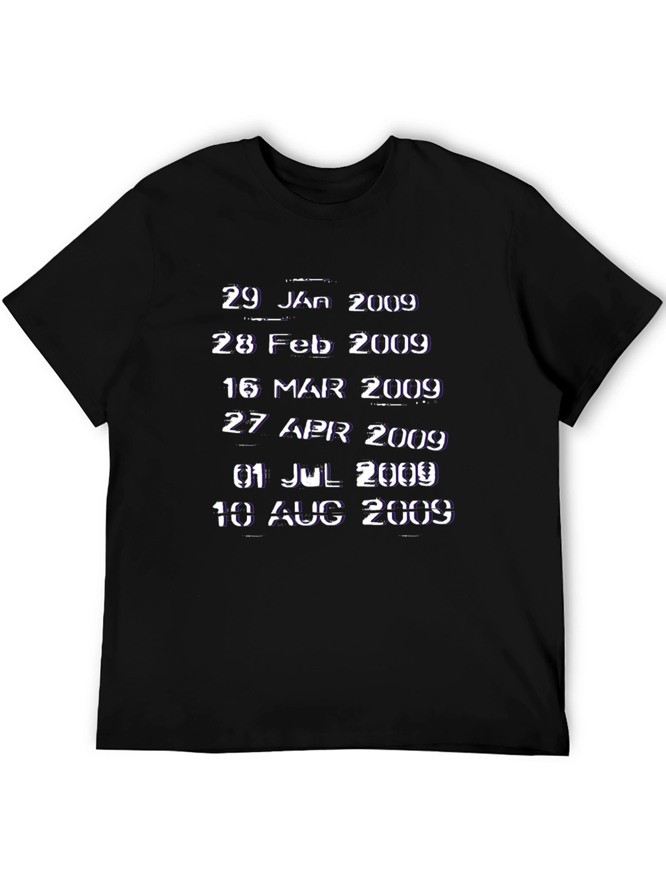 Retro 2009 Dates Black Graphic Tee